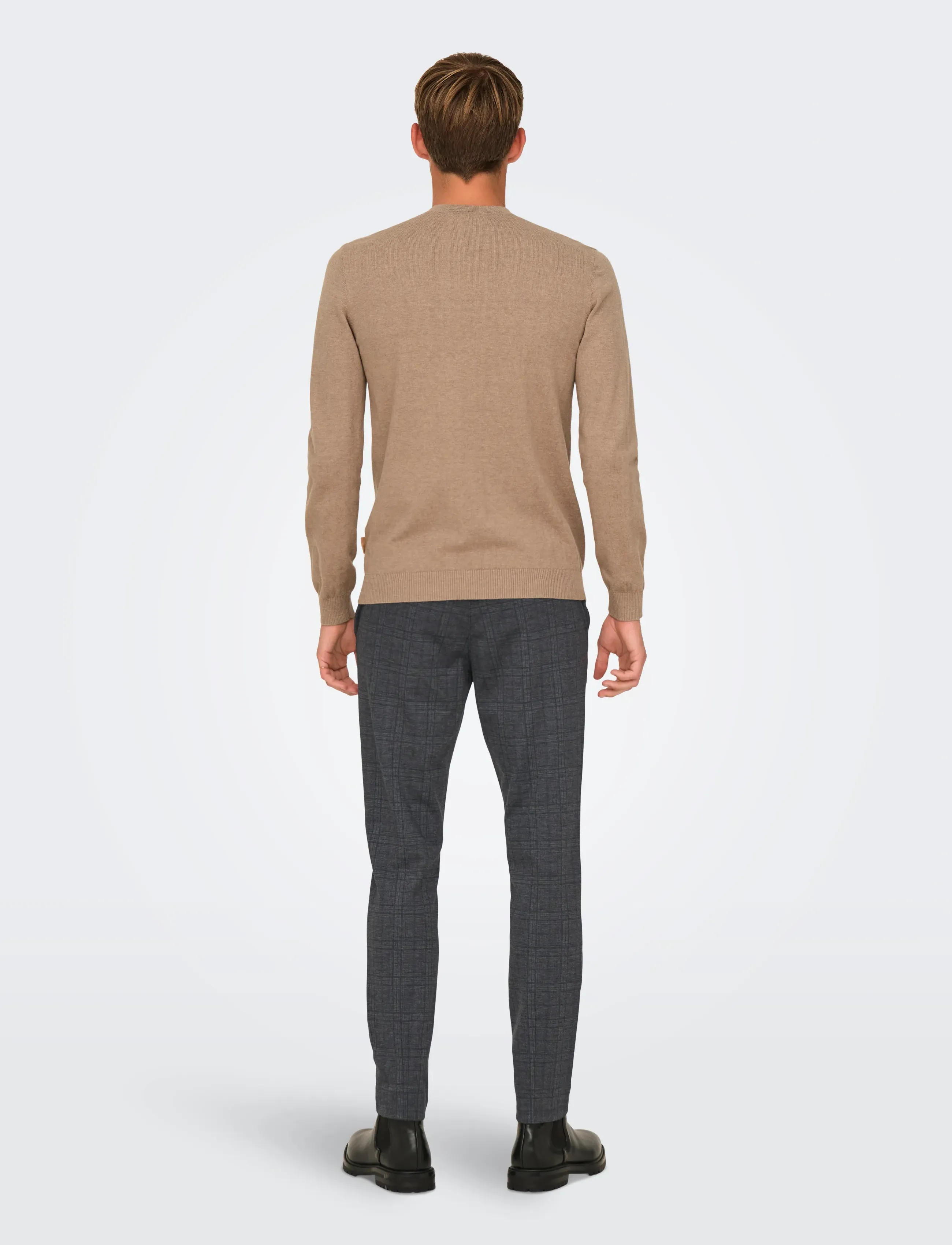 ONLY & SONS - ONSMARK SLIM CHECK 020933 PANT NOOS - demitasse - 3