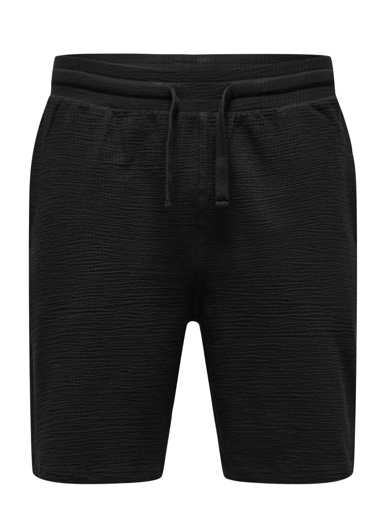 ONLY & SONS ONSKIAN LIFE REG SEERSUCKER SHORTS NOOS - Tøj - BLACK / black