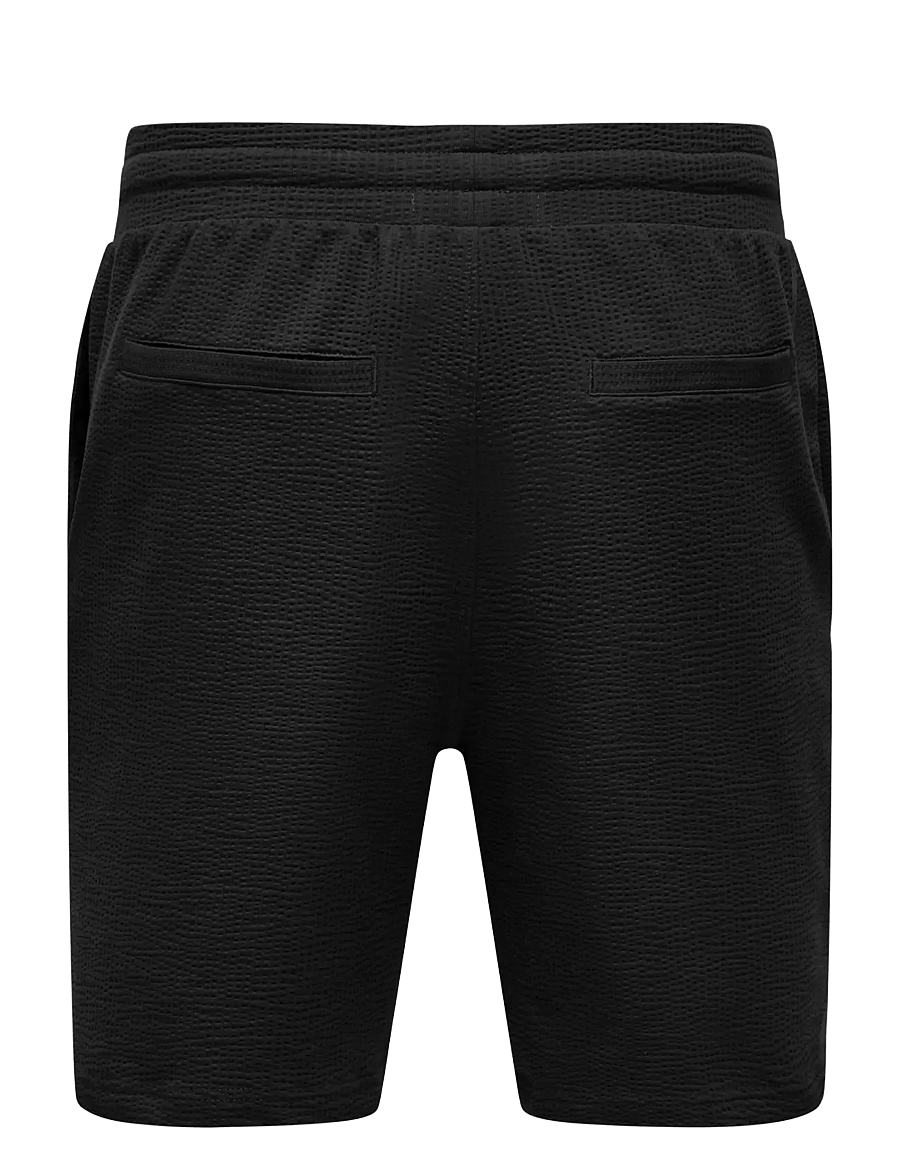 ONLY & SONS - ONSKIAN LIFE REG SEERSUCKER SHORTS NOOS - kasdienio stiliaus šortai - black - 1