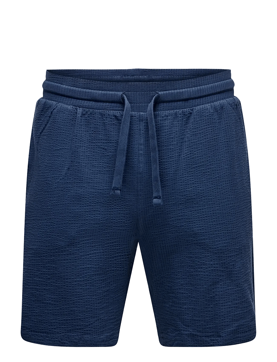 ONLY & SONS - ONSKIAN LIFE REG SEERSUCKER SHORTS NOOS - freizeitshorts - naval academy - 1