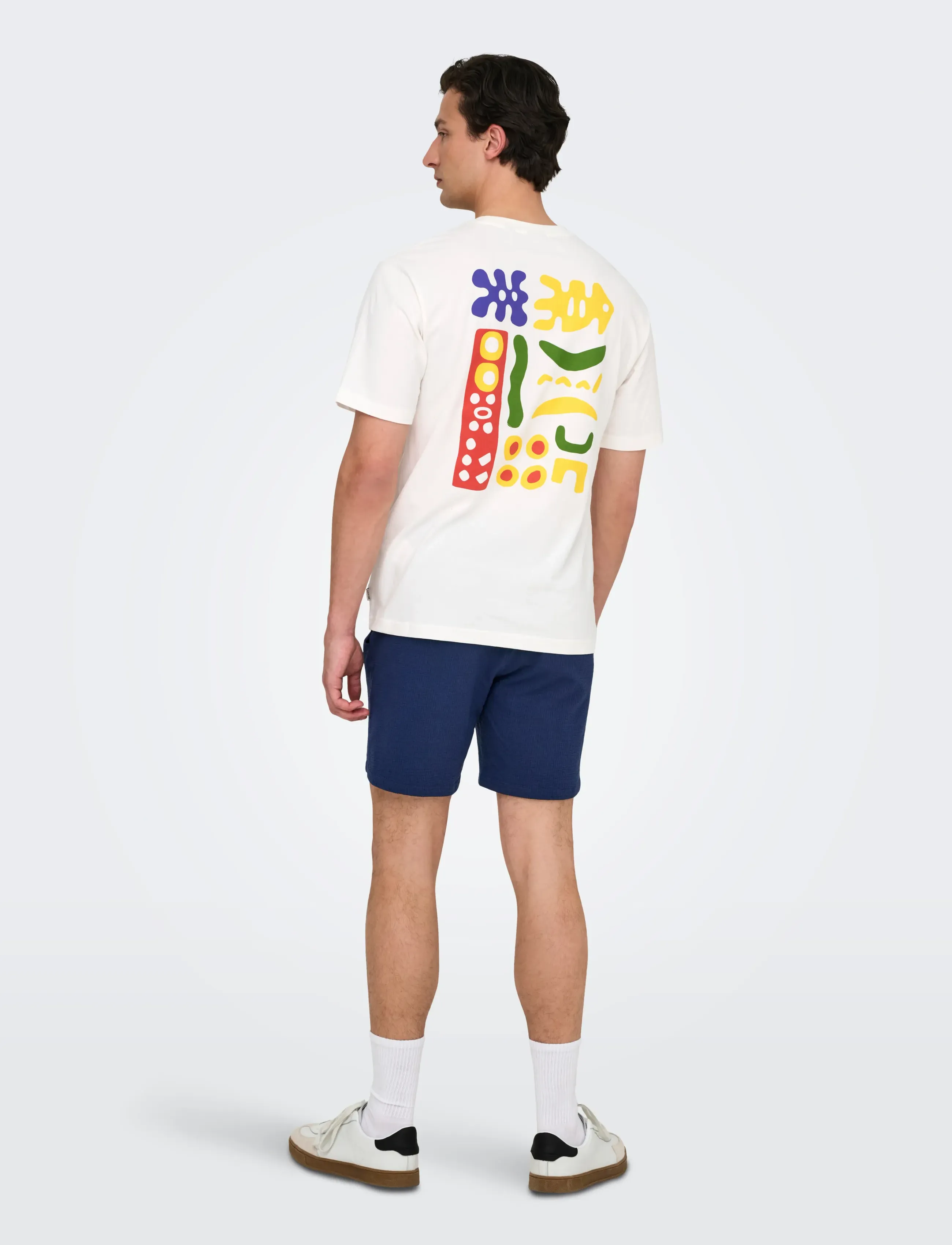 ONLY & SONS - ONSKIAN LIFE REG SEERSUCKER SHORTS NOOS - casual shorts - naval academy - 3