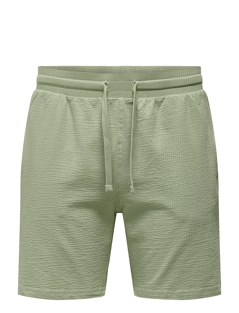 ONLY & SONS - ONSKIAN LIFE REG SEERSUCKER SHORTS NOOS - casual shorts - seagrass - 1