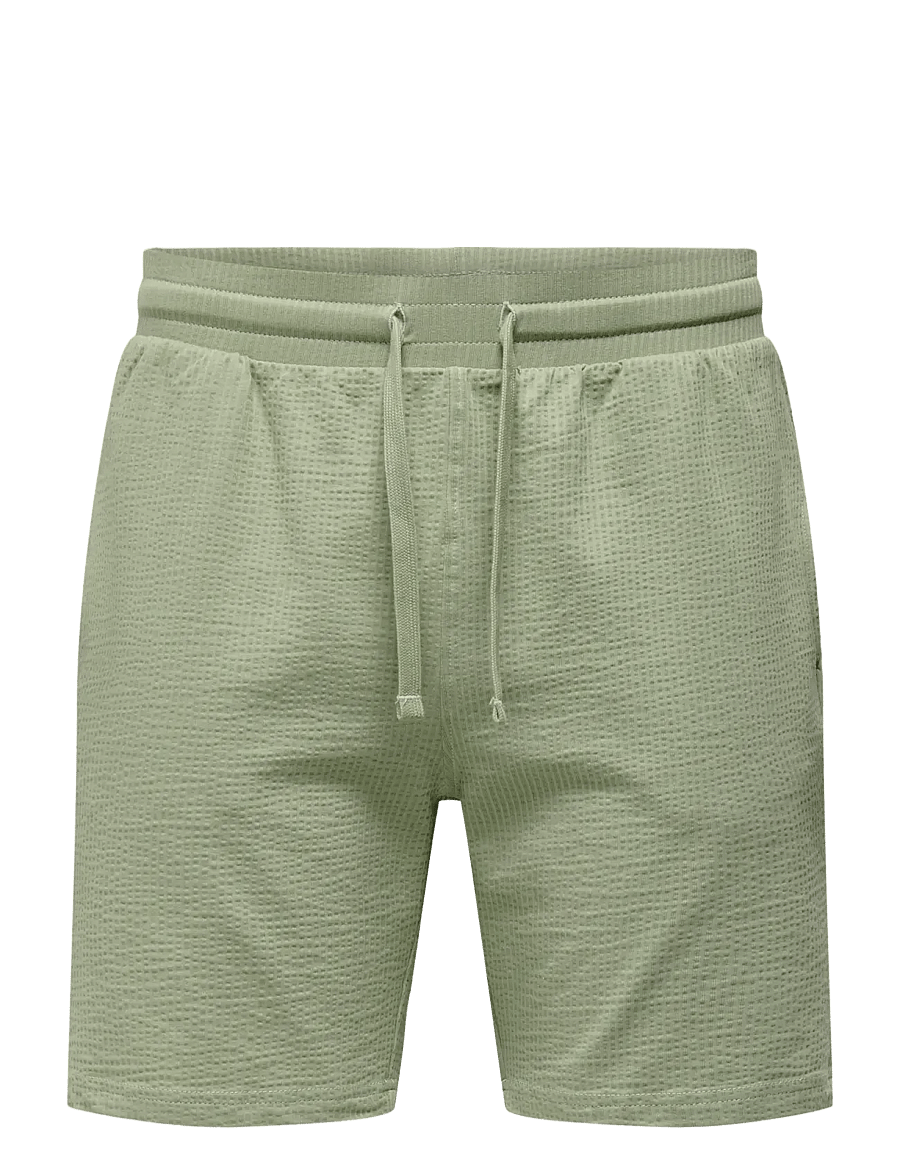 ONLY & SONS - ONSKIAN LIFE REG SEERSUCKER SHORTS NOOS - kasdienio stiliaus šortai - seagrass - 1