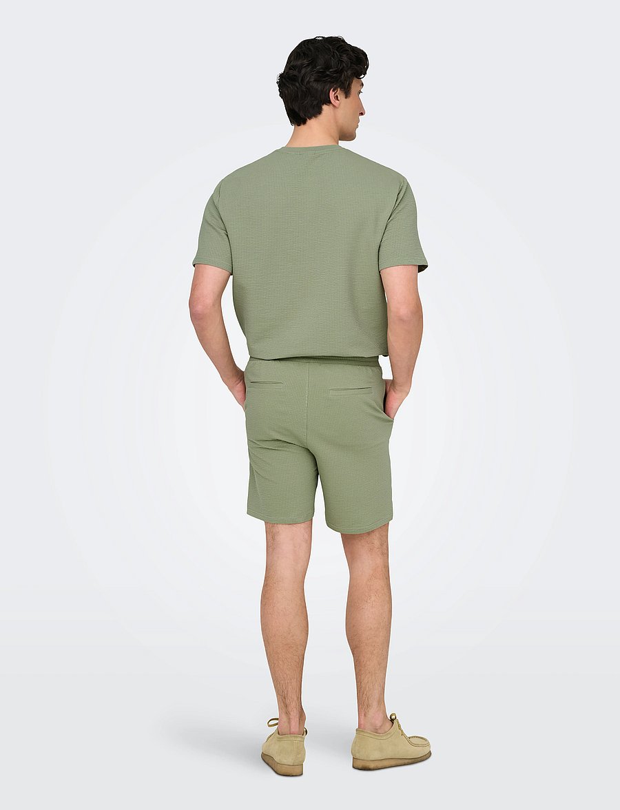 ONLY & SONS - ONSKIAN LIFE REG SEERSUCKER SHORTS NOOS - kasdienio stiliaus šortai - seagrass - 3