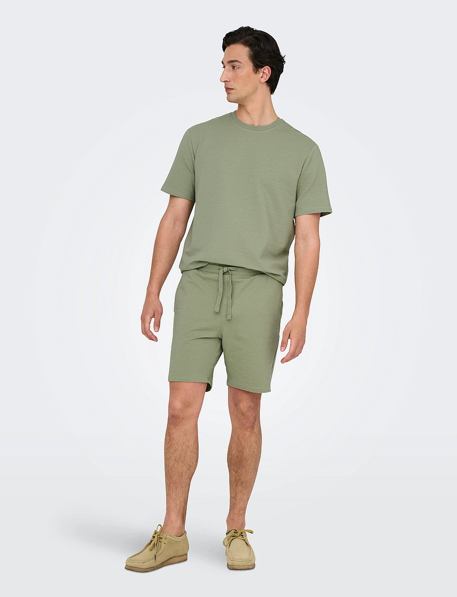 ONLY & SONS - ONSKIAN LIFE REG SEERSUCKER SHORTS NOOS - kasdienio stiliaus šortai - seagrass - 5