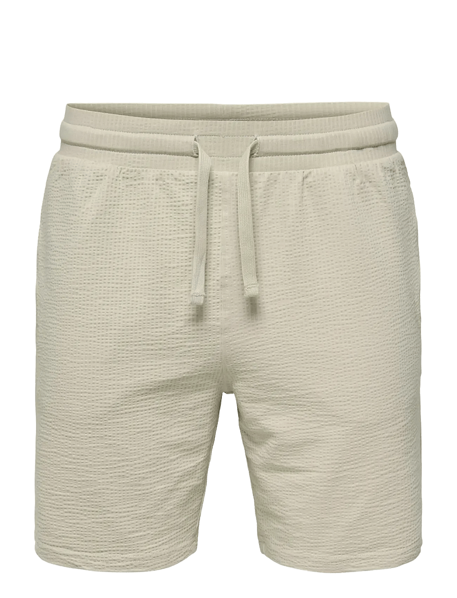 ONLY & SONS - ONSKIAN LIFE REG SEERSUCKER SHORTS NOOS - freizeitshorts - silver lining - 1