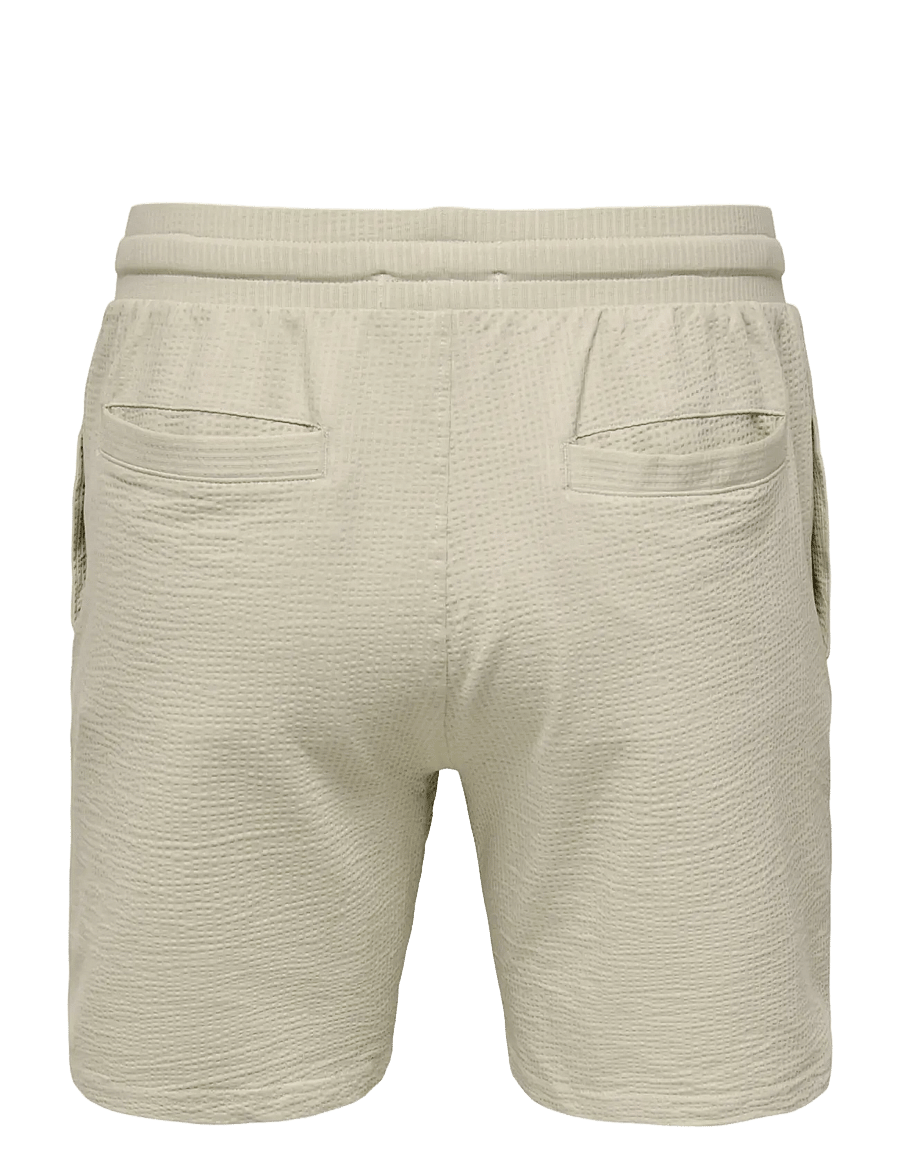 ONLY & SONS - ONSKIAN LIFE REG SEERSUCKER SHORTS NOOS - freizeitshorts - silver lining - 2