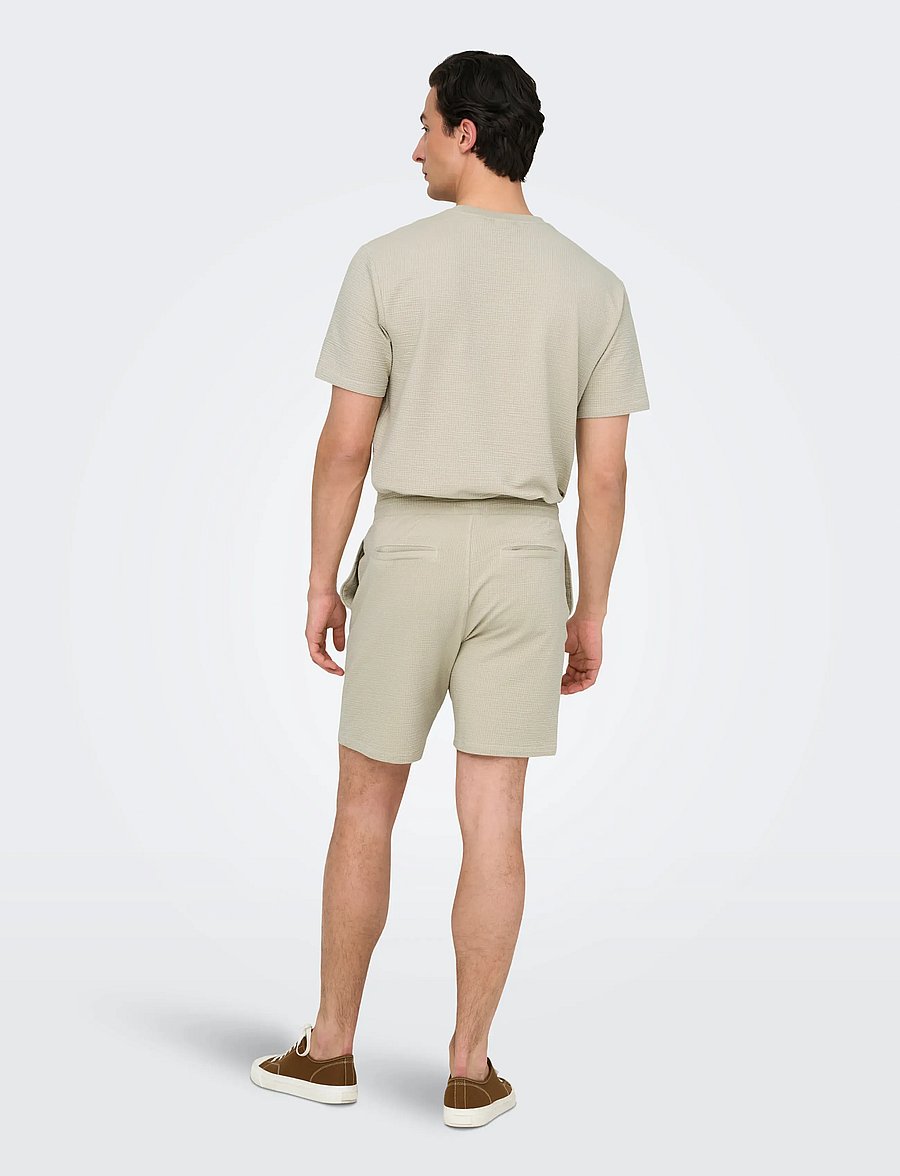 ONLY & SONS - ONSKIAN LIFE REG SEERSUCKER SHORTS NOOS - freizeitshorts - silver lining - 3