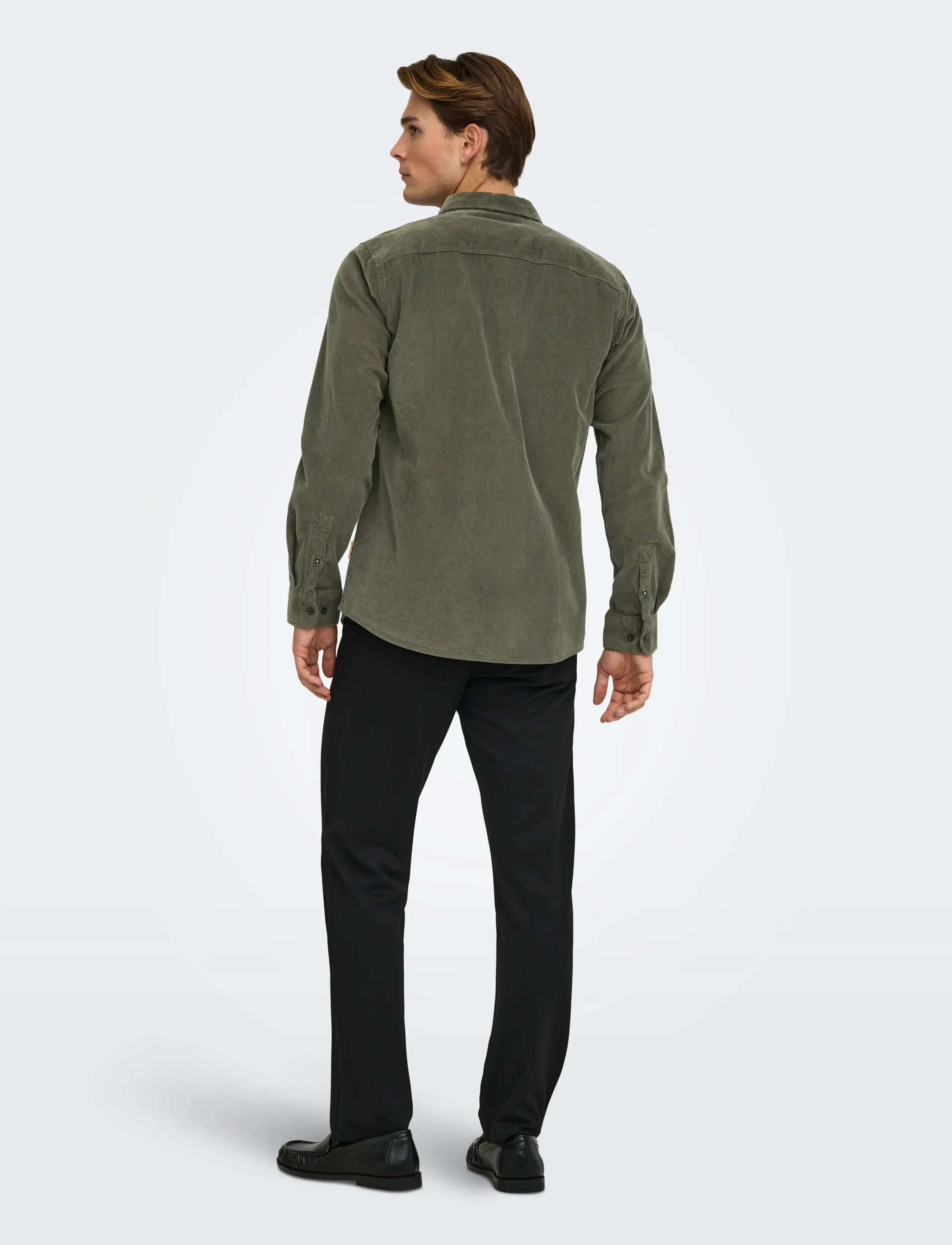 ONLY & SONS - ONSMICHAEL 18W REG CORD STRETCH LS NOOS - lowest prices - castor gray - 3