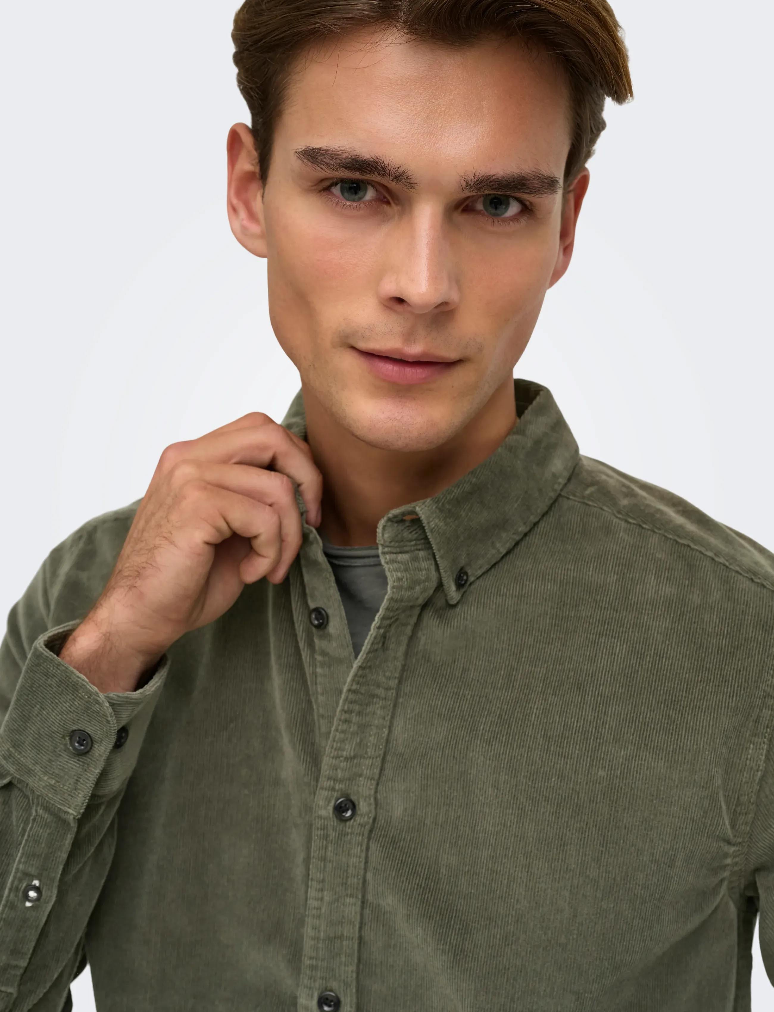 ONLY & SONS - ONSMICHAEL 18W REG CORD STRETCH LS NOOS - lowest prices - castor gray - 5