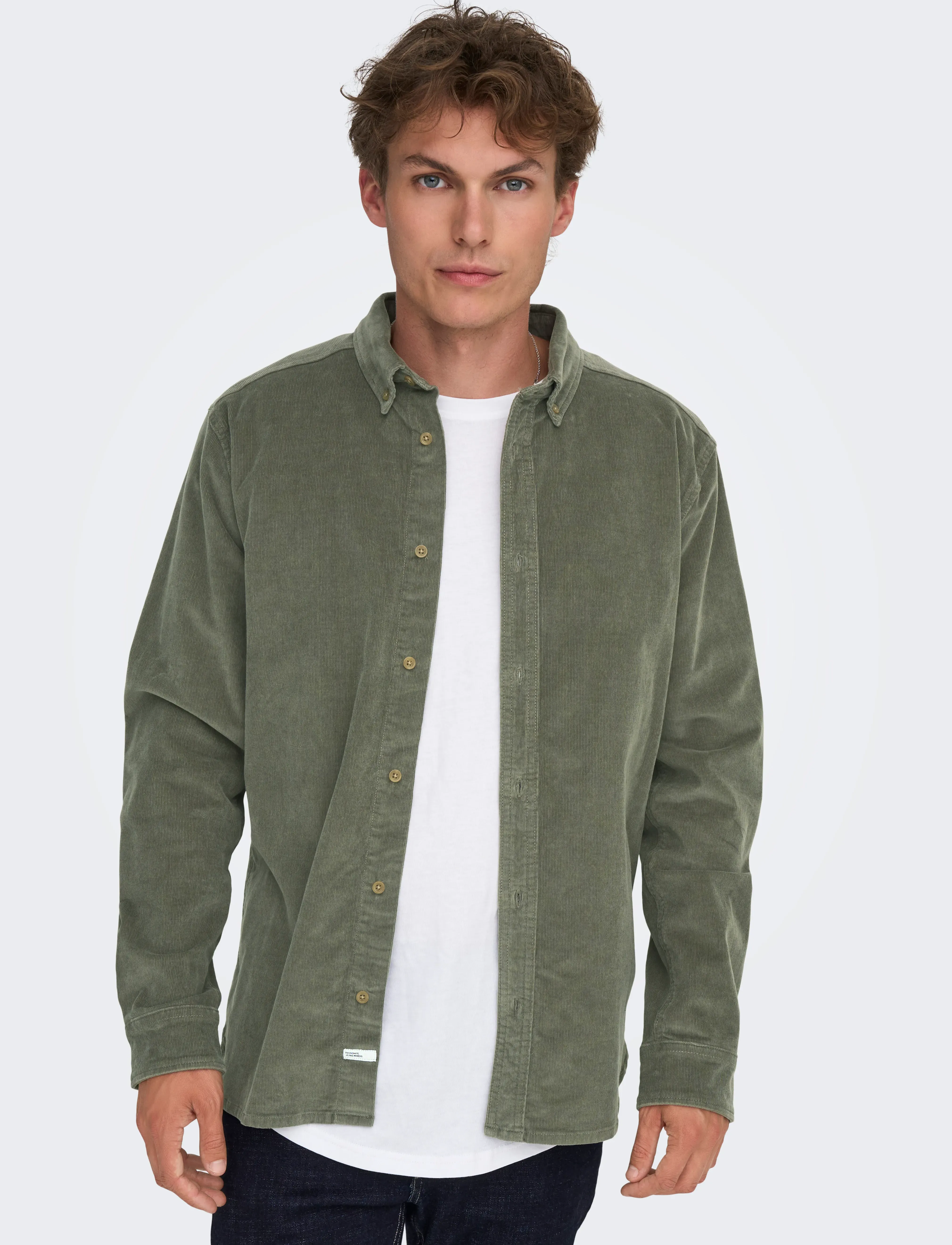 ONLY & SONS Onsmichael 18W Reg Cord Stretch Ls Noos casual skjortor herr – bild 5