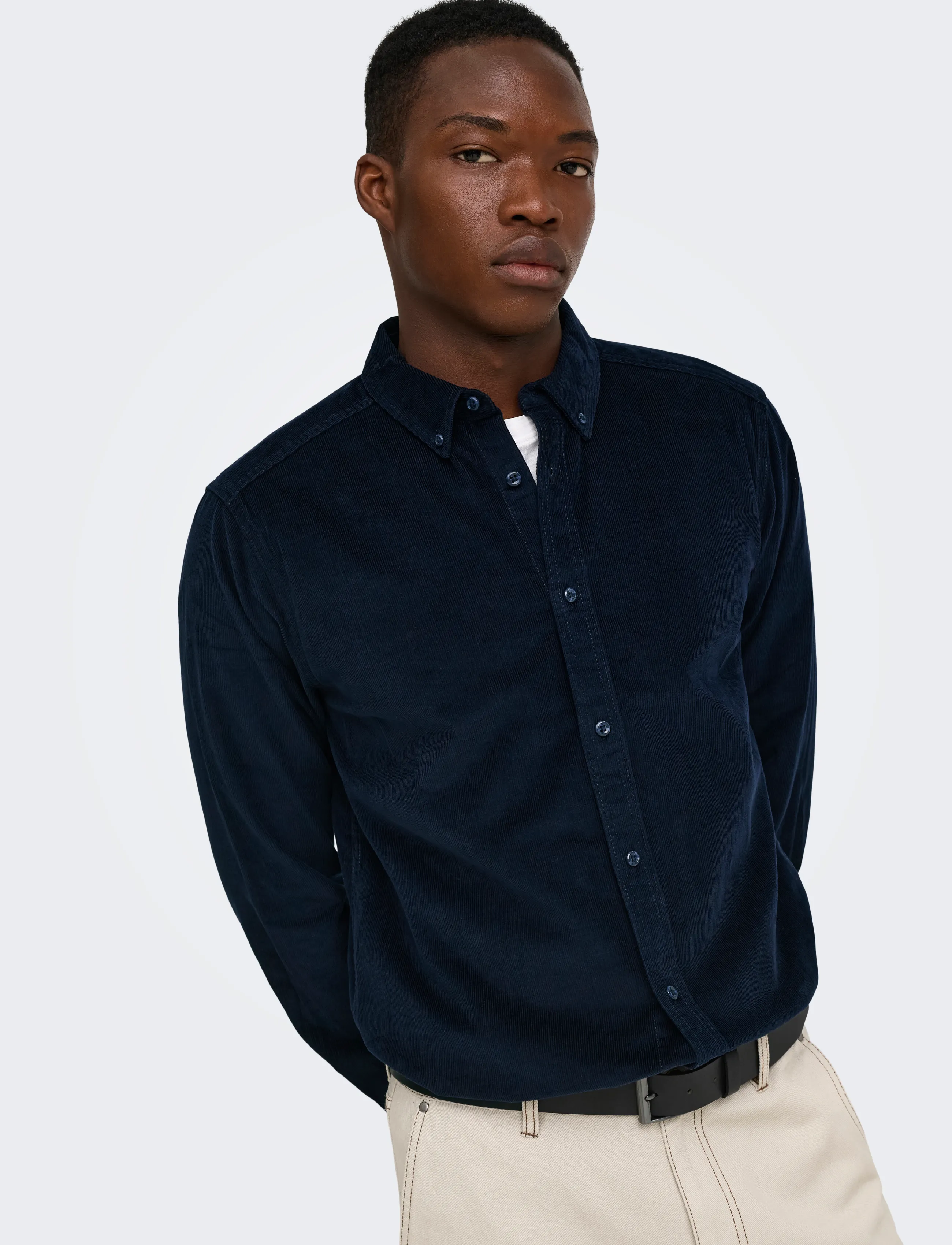 ONLY & SONS Onsmichael 18W Reg Cord Stretch Ls Noos casual skjortor herr – bild 6
