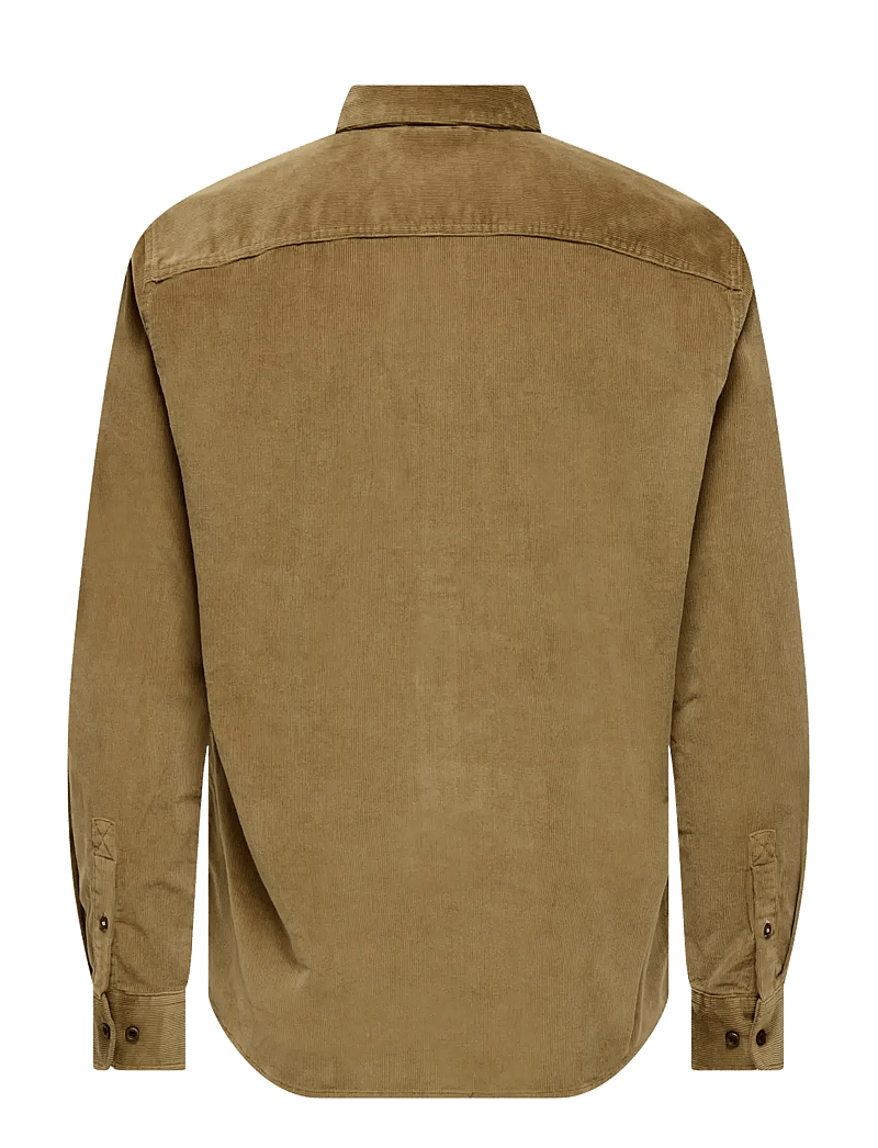ONLY & SONS - ONSMICHAEL 18W REG CORD STRETCH LS NOOS - fløjlsskjorter - otter - 1