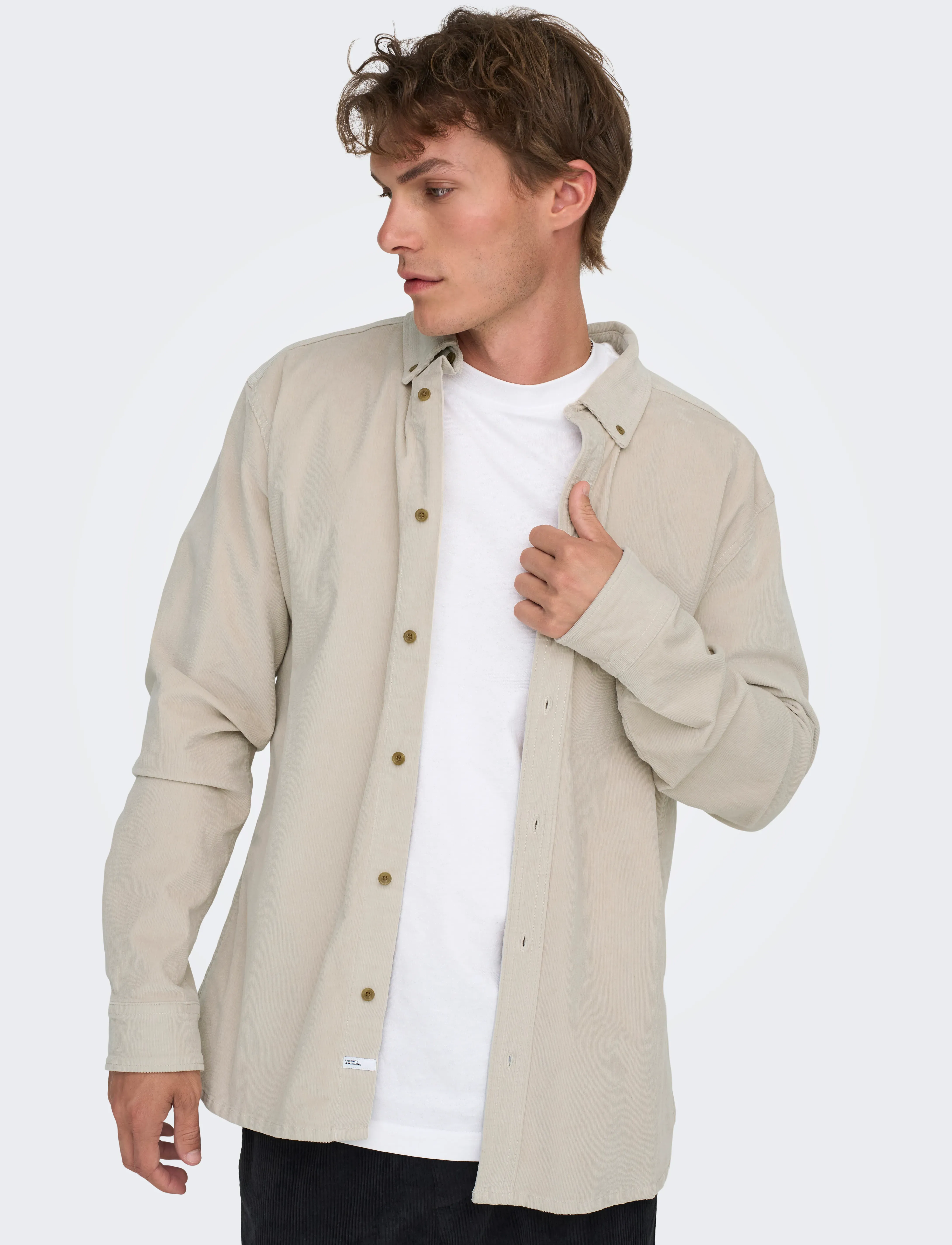 ONLY & SONS Onsmichael 18W Reg Cord Stretch Ls Noos casual skjortor herr – bild 5