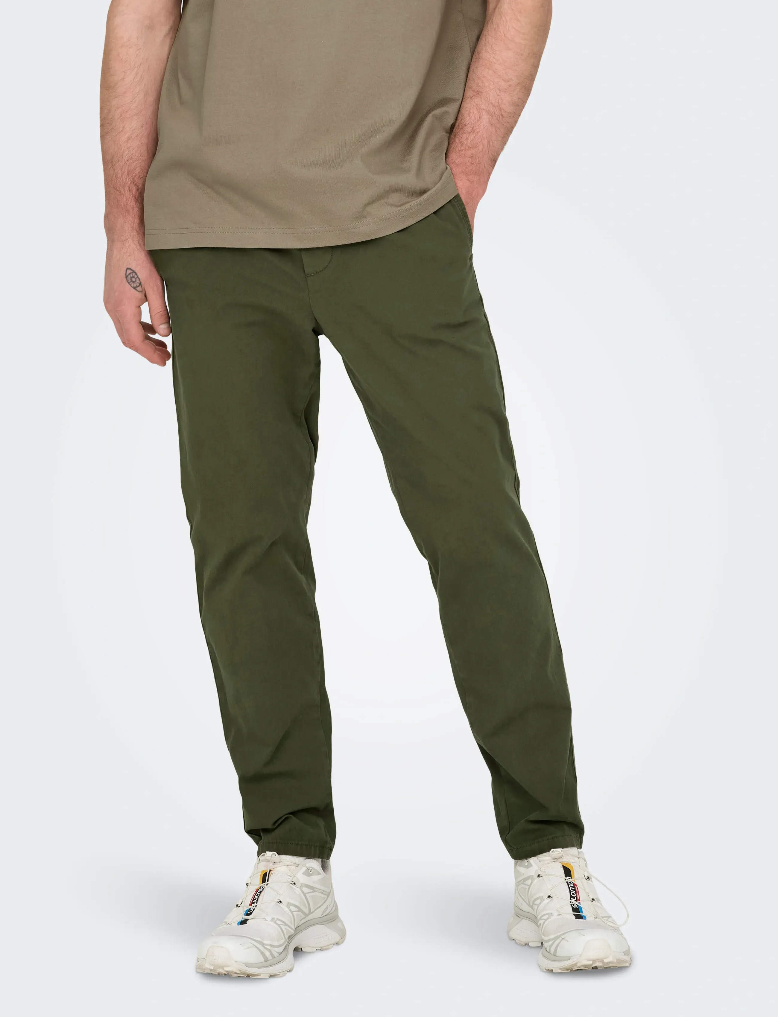 ONLY & SONS ONSLINUS TAPER 0183 PANT NOOS - Hosen - OLIVE NIGHT / green