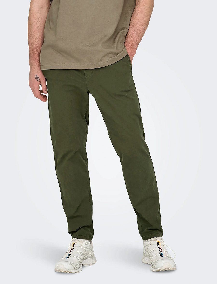 ONLY & SONS - ONSLINUS TAPER 0183 PANT NOOS - casual broeken - olive night - 0