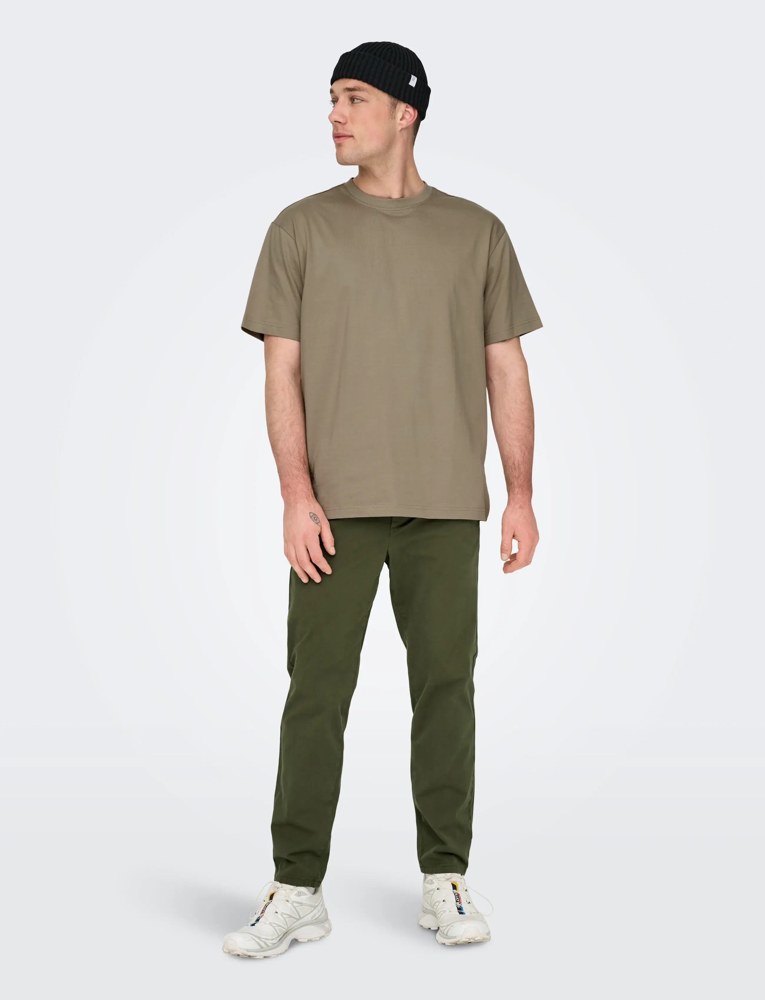 ONLY & SONS - ONSLINUS TAPER 0183 PANT NOOS - casual byxor - olive night - 4