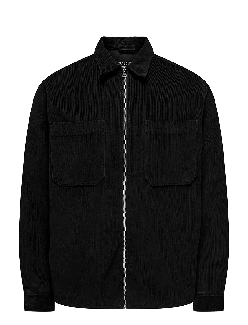 ONLY & SONS - ONSALP 14W RLX 2PKT WASHD CORD ZIP NOOS - black - 0