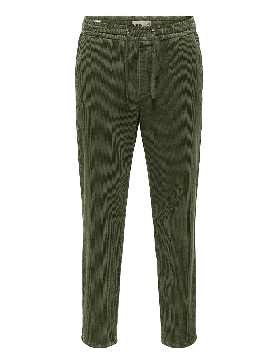 ONLY & SONS - ONSLINUS TAP CORDUROY 0185 PANT NOOS - freizeithosen - beluga - 1