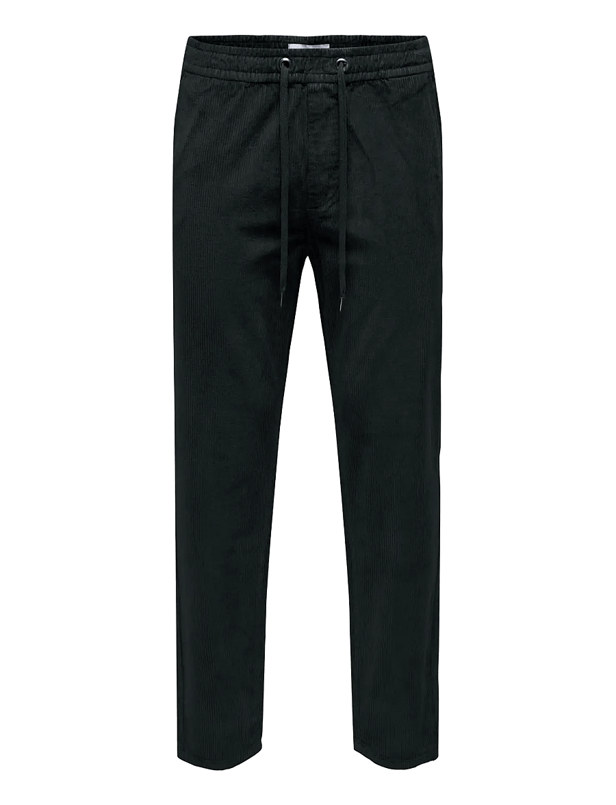 ONLY & SONS - ONSLINUS TAP CORDUROY 0185 PANT NOOS - black - 1