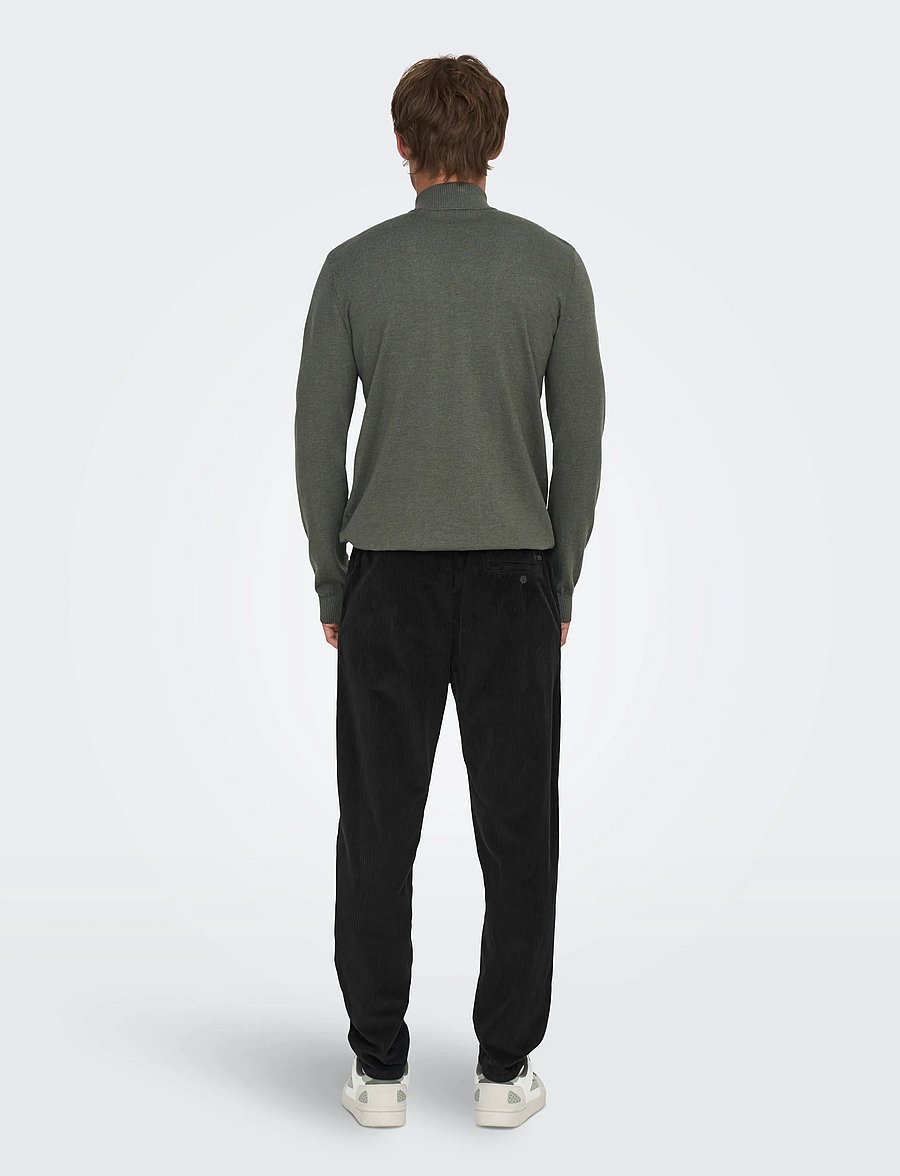 ONLY & SONS - ONSLINUS TAP CORDUROY 0185 PANT NOOS - black - 3