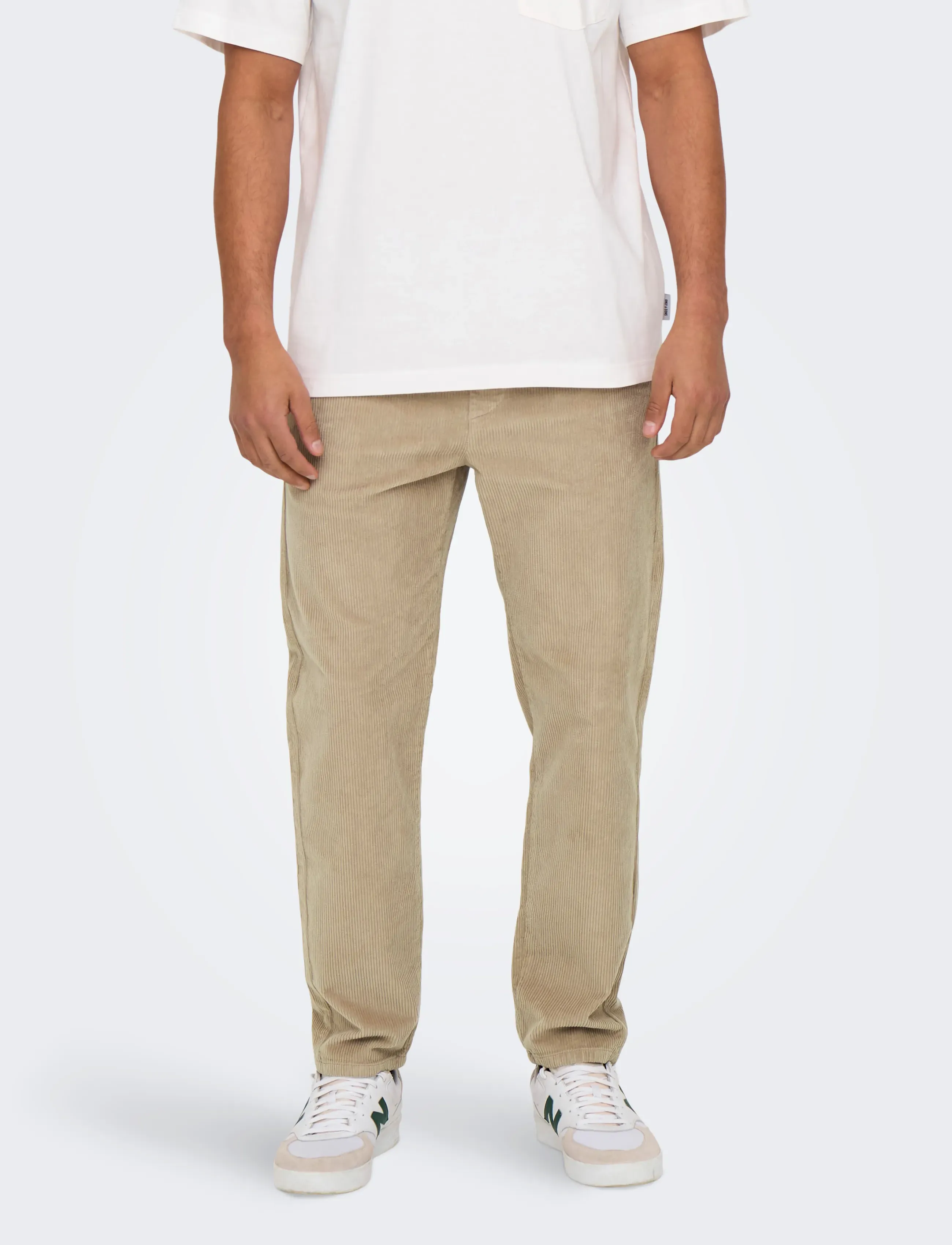 ONLY & SONS ONSLINUS TAP CORDUROY 0185 PANT NOOS - Casual byxor - CHINCHILLA / beige