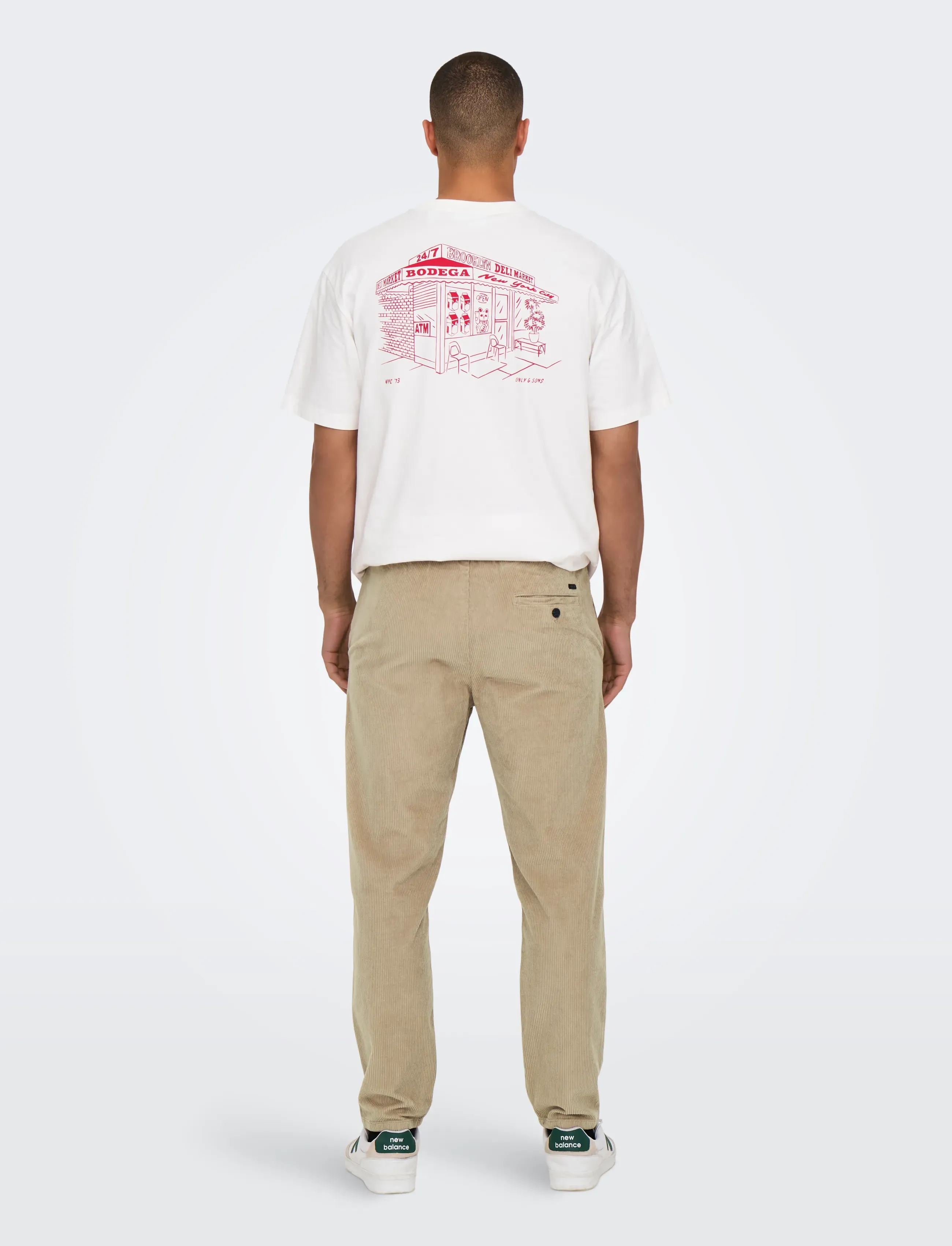 ONLY & SONS - ONSLINUS TAP CORDUROY 0185 PANT NOOS - chinchilla - 3