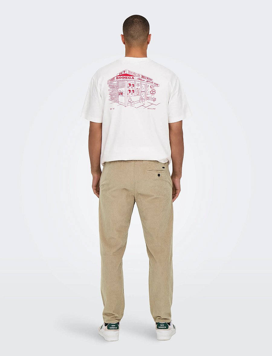 ONLY & SONS - ONSLINUS TAP CORDUROY 0185 PANT NOOS - freizeithosen - chinchilla - 3