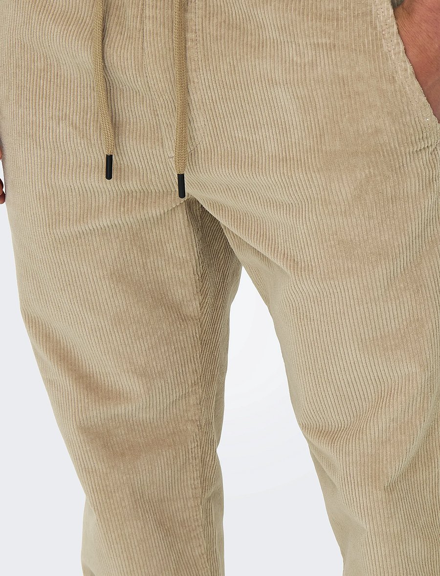 ONLY & SONS - ONSLINUS TAP CORDUROY 0185 PANT NOOS - freizeithosen - chinchilla - 5