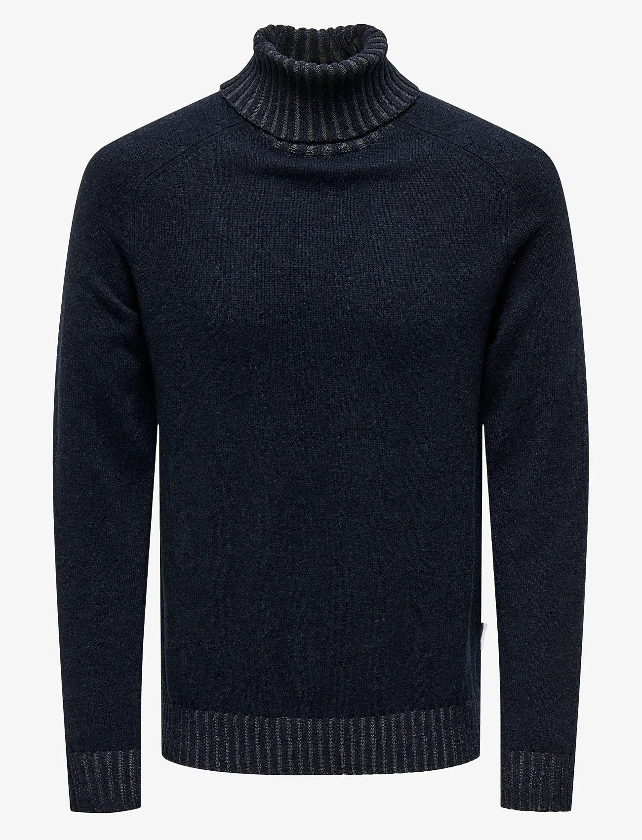 ONLY & SONS - ONSEDDY REG 7 WOOL ROLL KNIT - efterårstøj - dark navy - 0