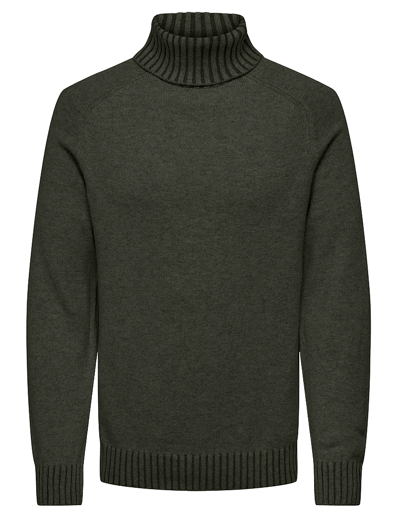 ONLY & SONS - ONSEDDY REG 7 WOOL ROLL KNIT - golfai - rosin - 0