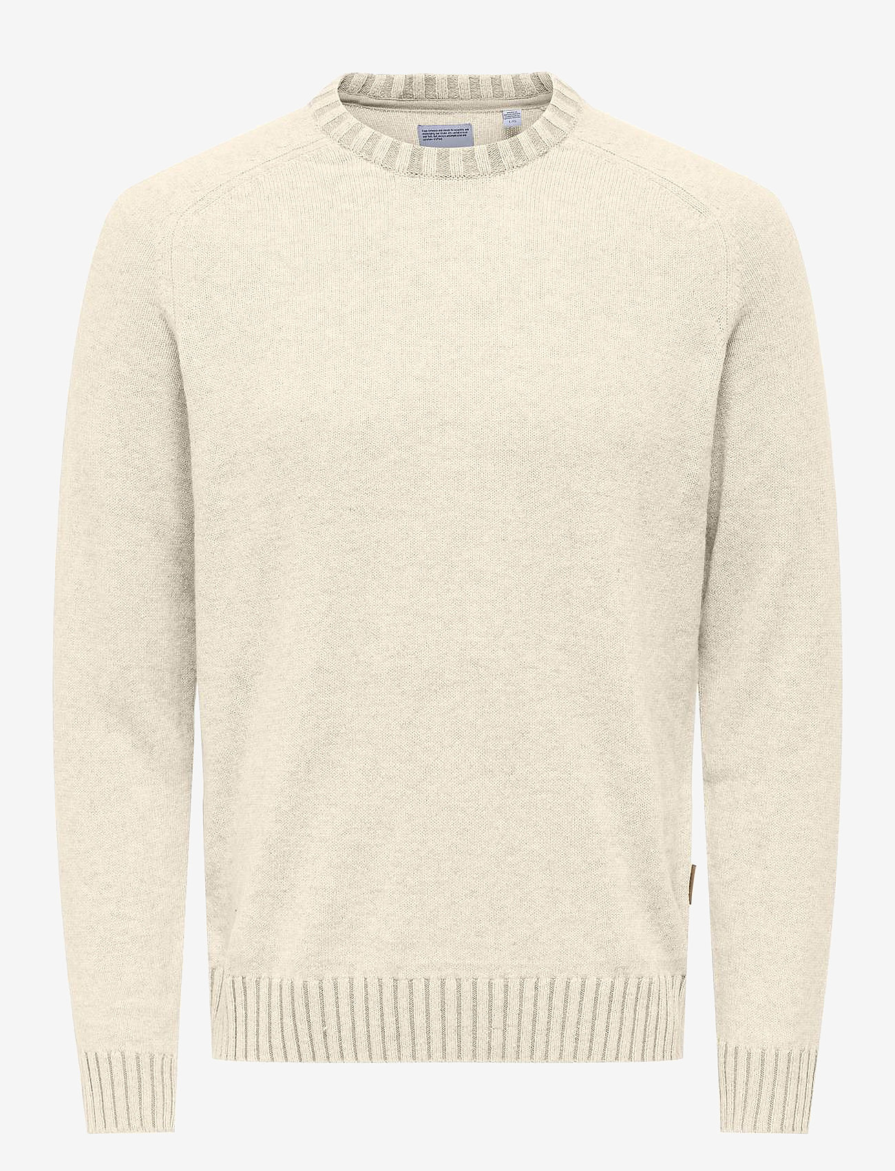 ONLY & SONS - ONSEDDY REG 7 WOOL CREW KNIT - antique white - 0