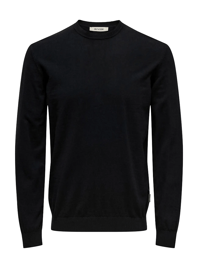 ONLY & SONS - ONSLOUI REG 12 MEL CREW KNIT NOOS - rundhalsad - black - 1