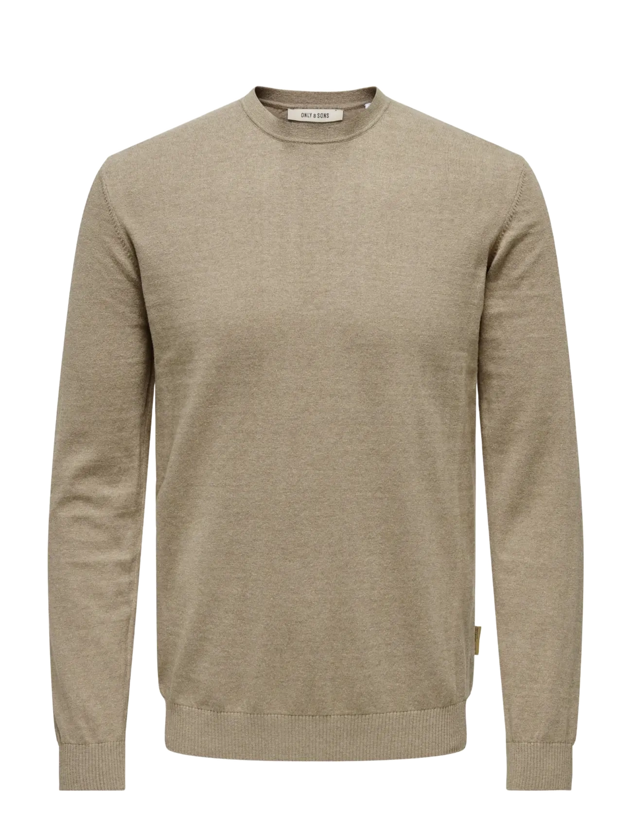 ONSLOUI REG 12 MEL CREW KNIT NOOS - DESERT TAUPE