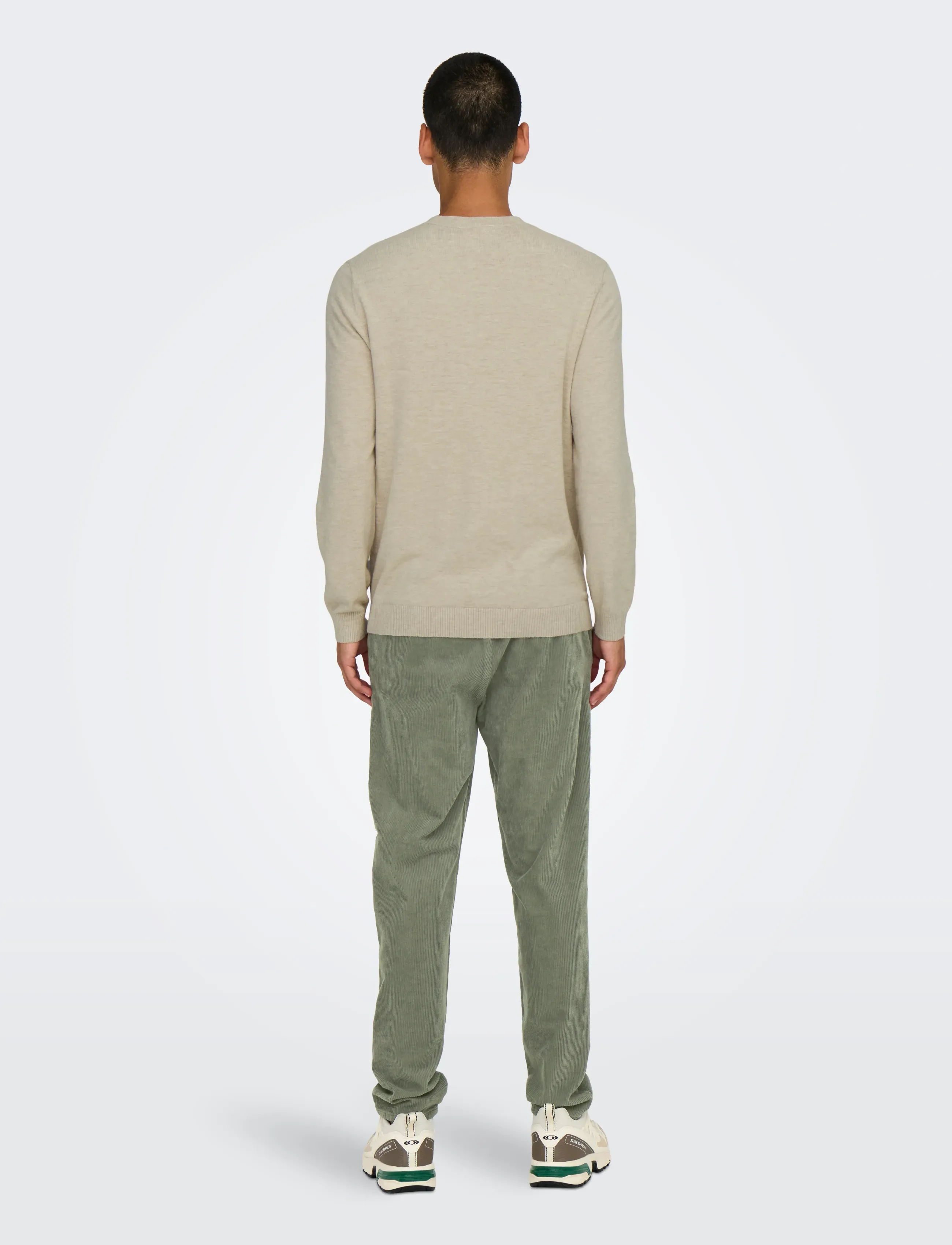 ONLY & SONS - ONSLOUI REG 12 MEL CREW KNIT NOOS - rund hals - oatmeal - 3