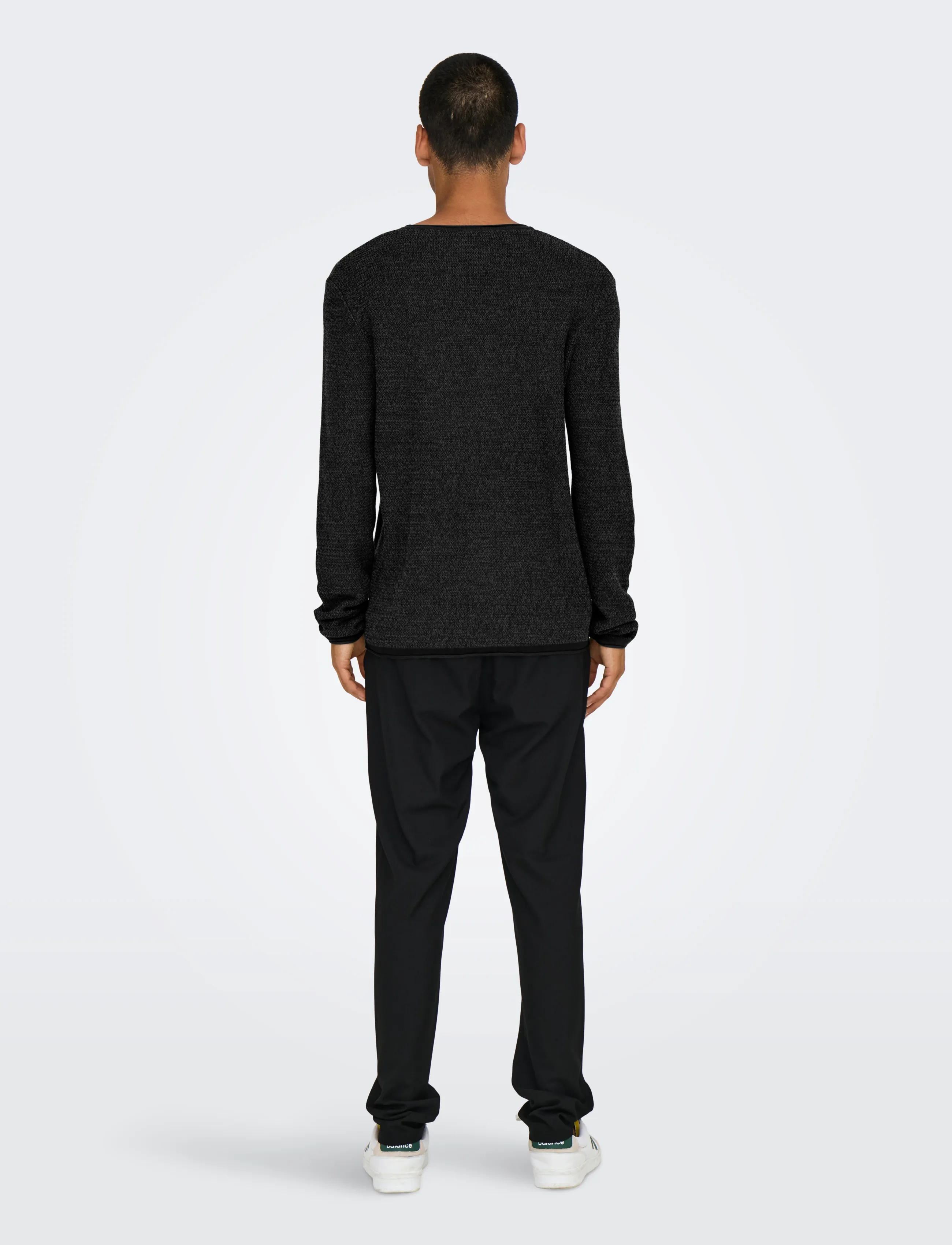 ONLY & SONS - ONSERIC REG 12 STRUC CREW KNIT NOOS - black - 3