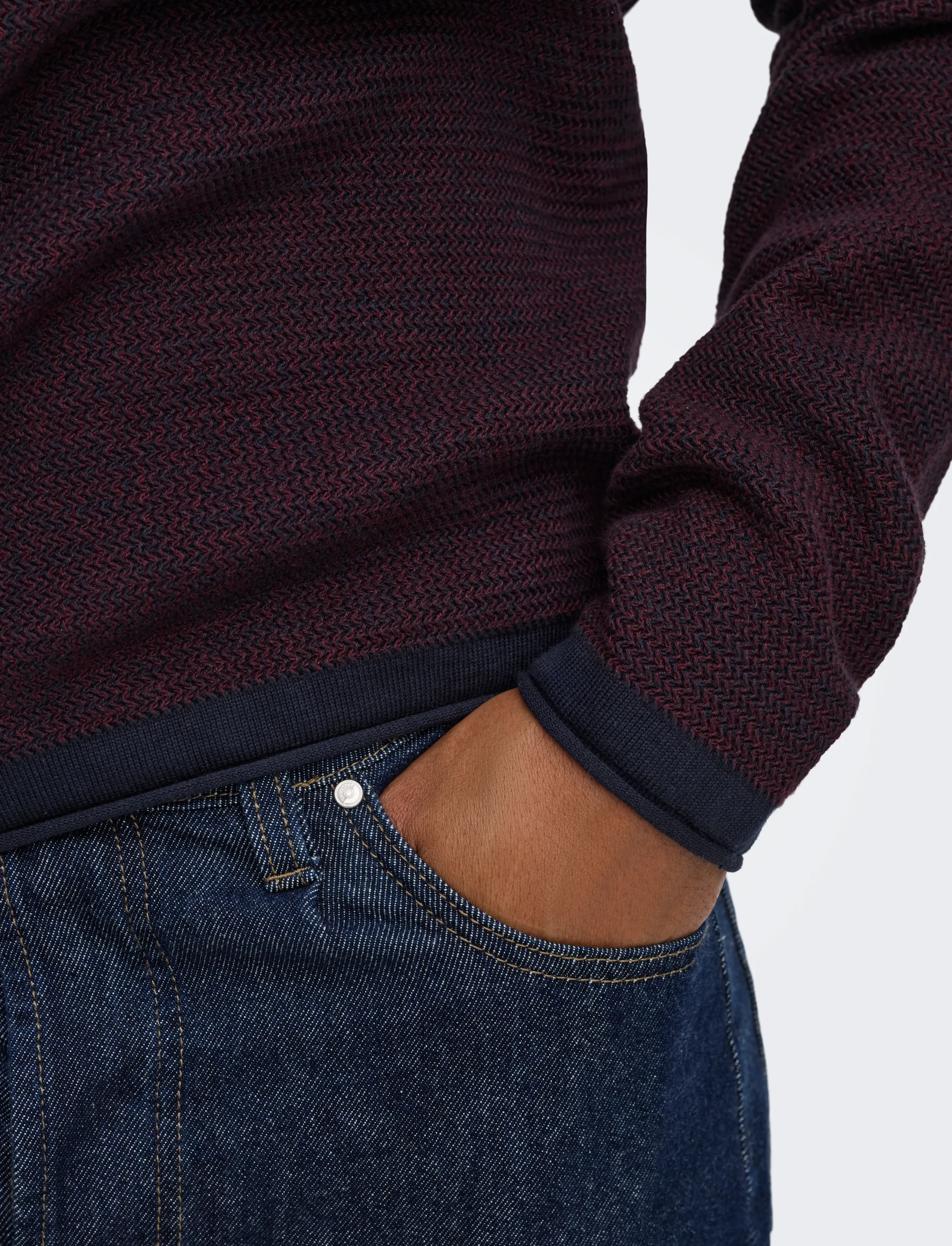 ONLY & SONS - ONSERIC REG 12 STRUC CREW KNIT NOOS - dark sapphire - 5
