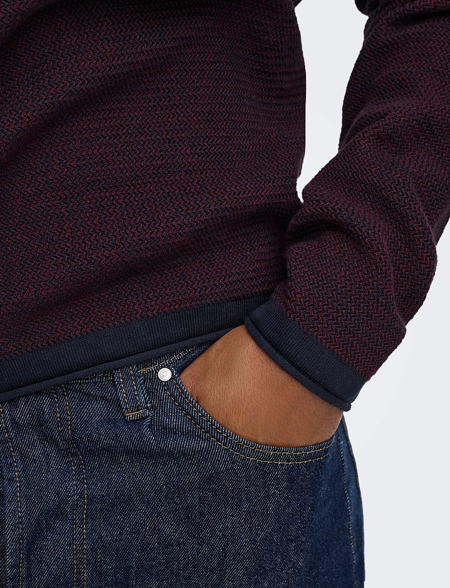 ONLY & SONS - ONSERIC REG 12 STRUC CREW KNIT NOOS - dark sapphire - 5