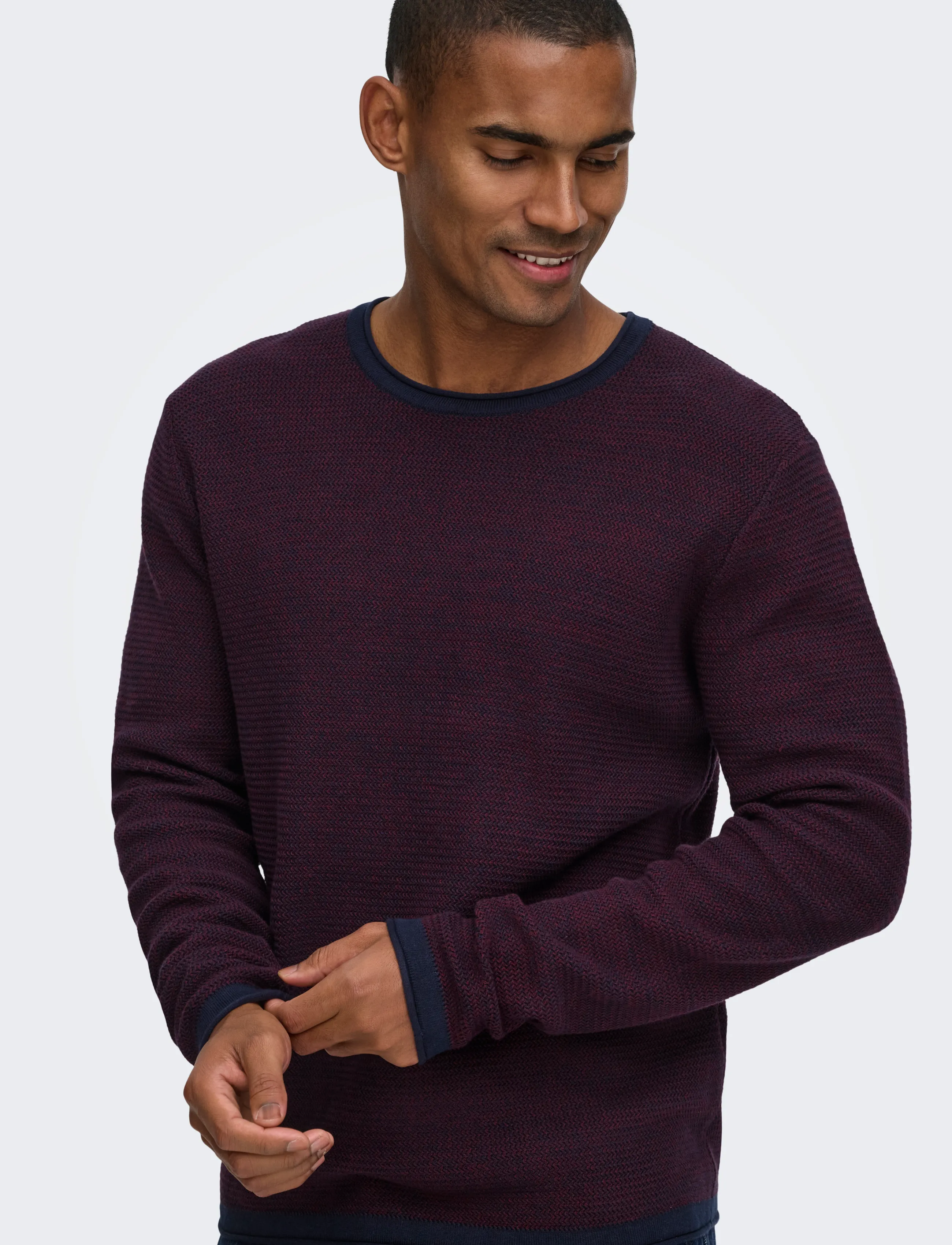 ONLY & SONS Onseric Reg 12 Struc Crew Knit Noos stickade tröjor herr – bild 6