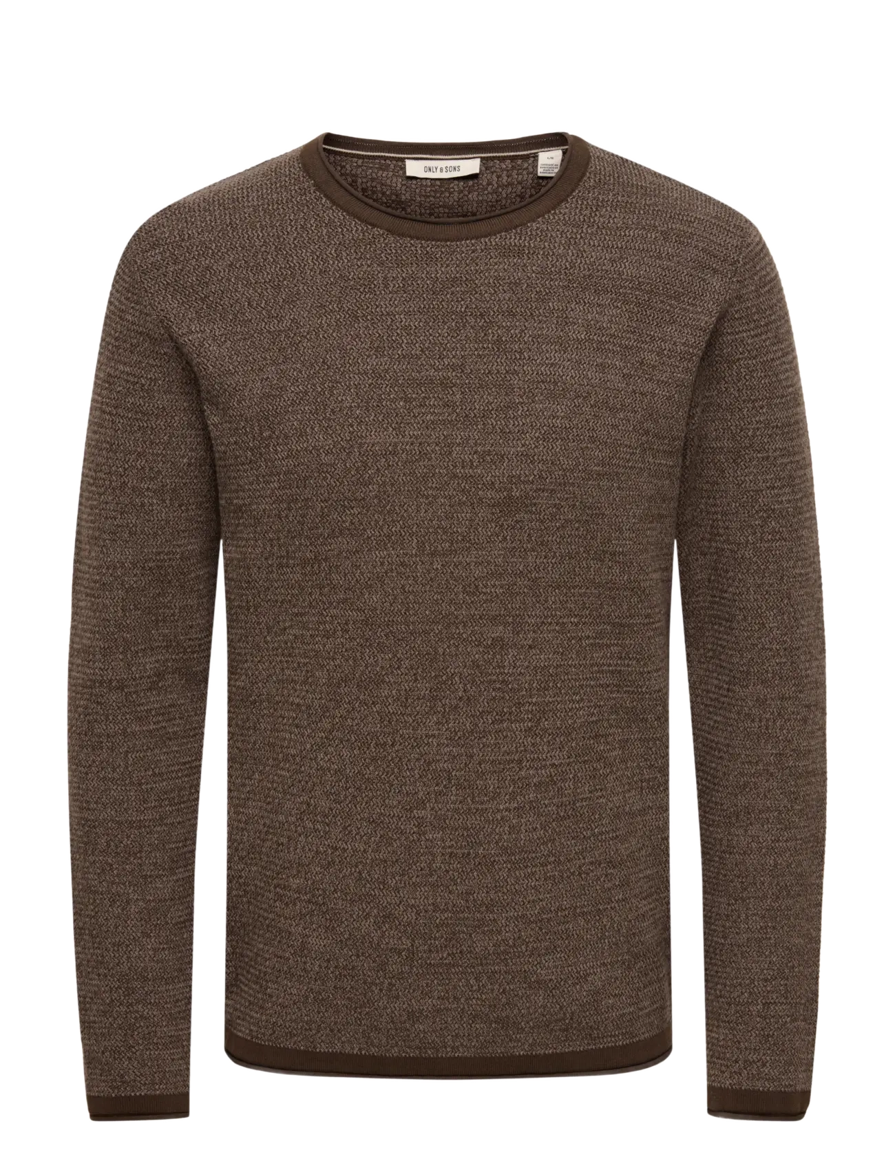 ONLY & SONS ONSERIC REG 12 STRUC CREW KNIT NOOS - Strickmode - DEMITASSE / brown