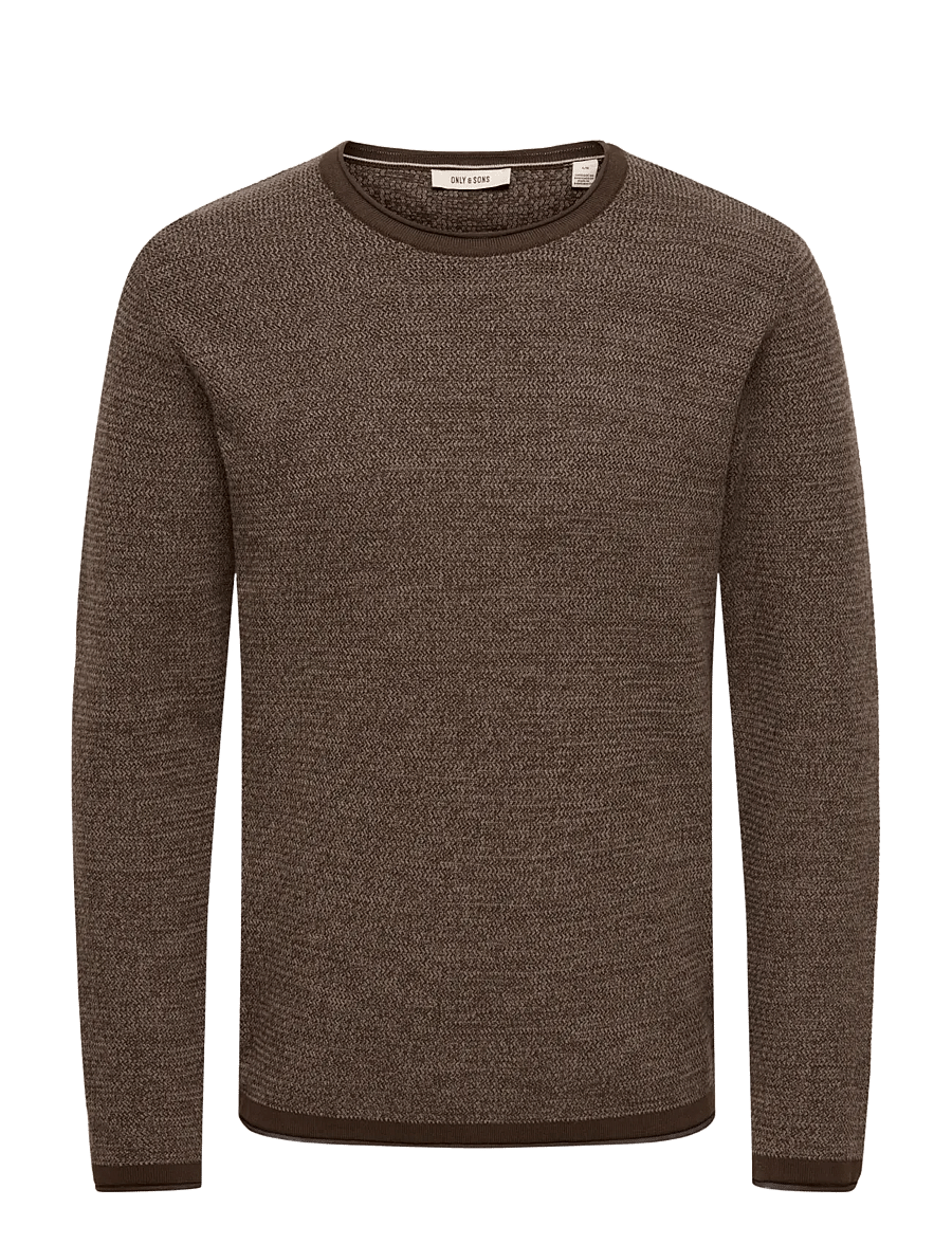 ONLY & SONS - ONSERIC REG 12 STRUC CREW KNIT NOOS - demitasse - 1