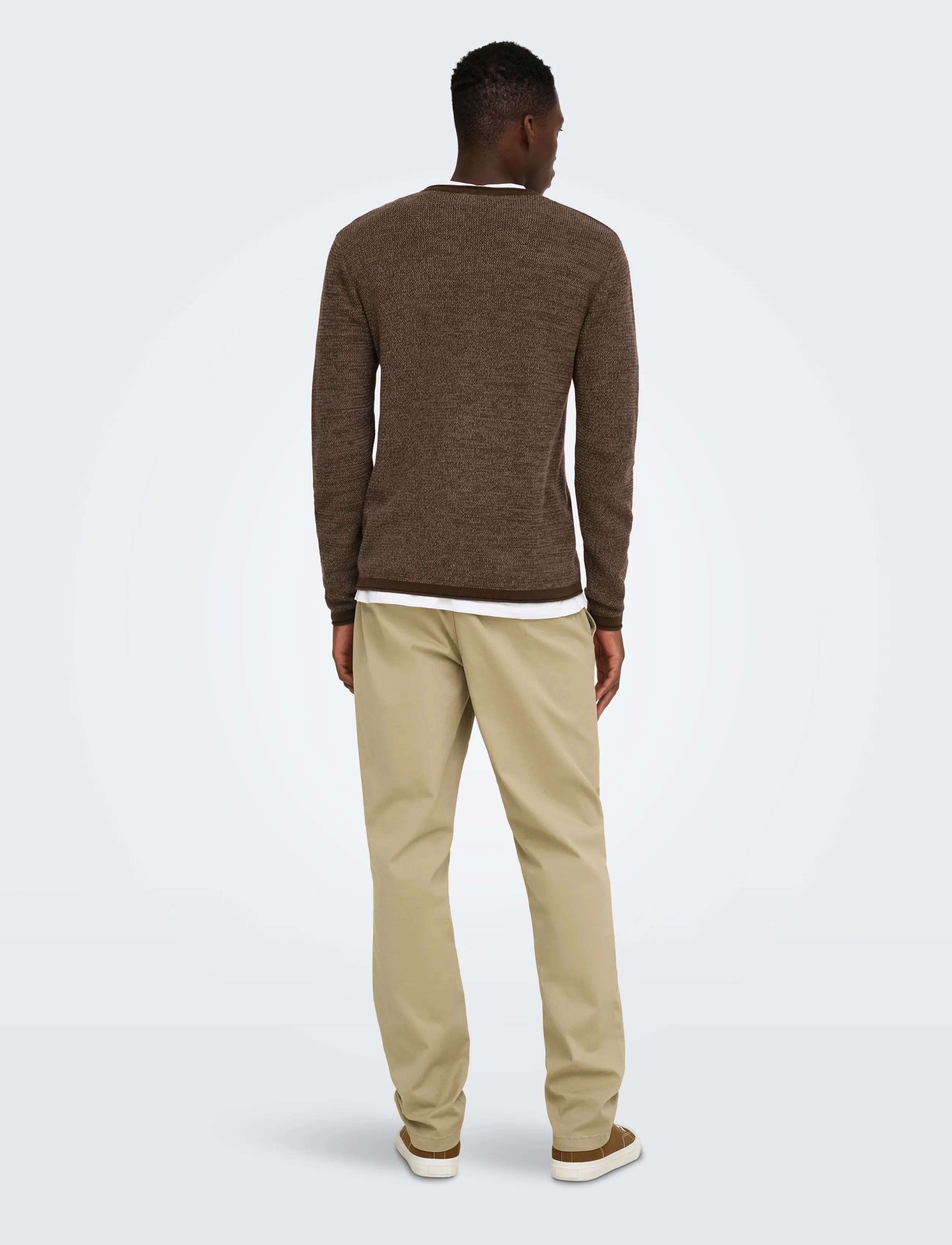 ONLY & SONS - ONSERIC REG 12 STRUC CREW KNIT NOOS - demitasse - 3