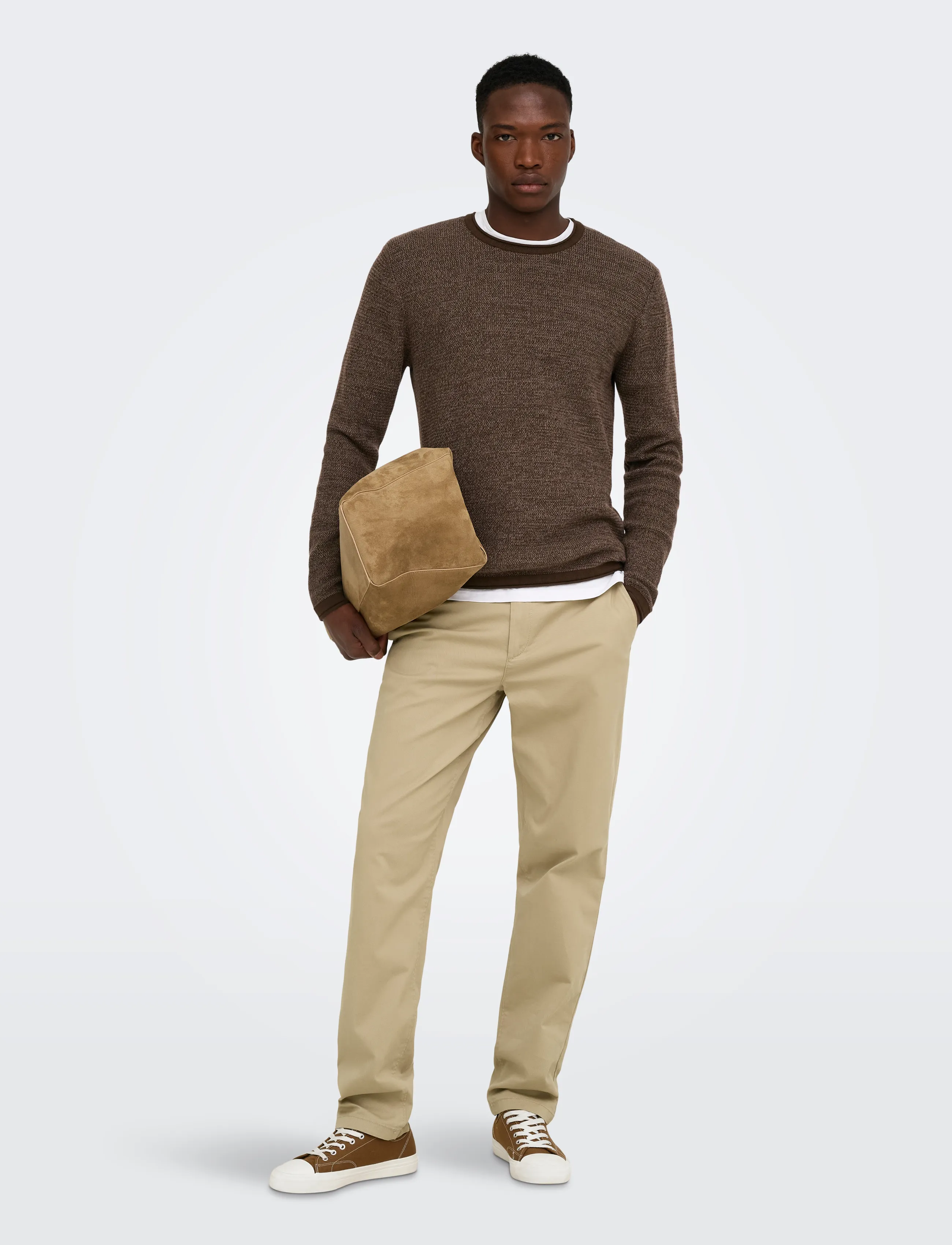 ONLY & SONS - ONSERIC REG 12 STRUC CREW KNIT NOOS - demitasse - 4