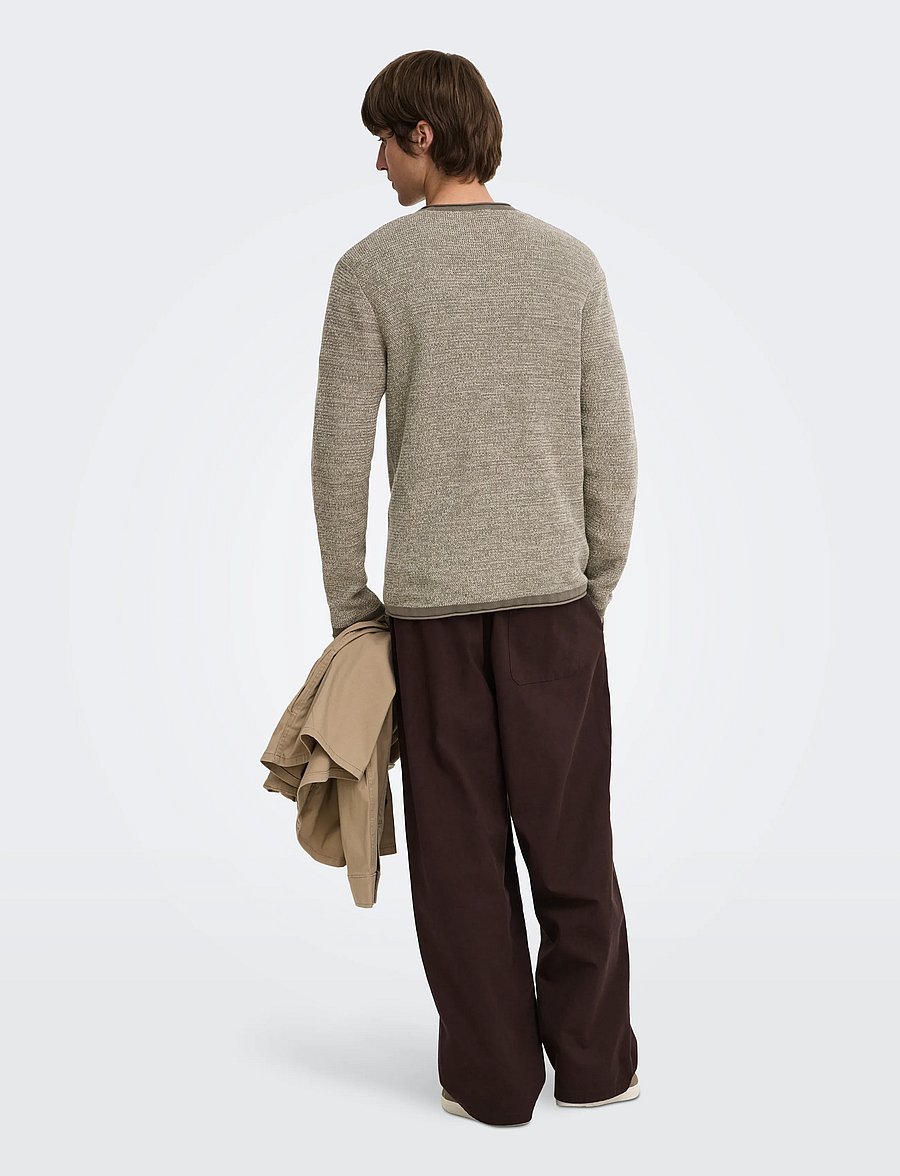 ONLY & SONS - ONSERIC REG 12 STRUC CREW KNIT NOOS - falcon - 3
