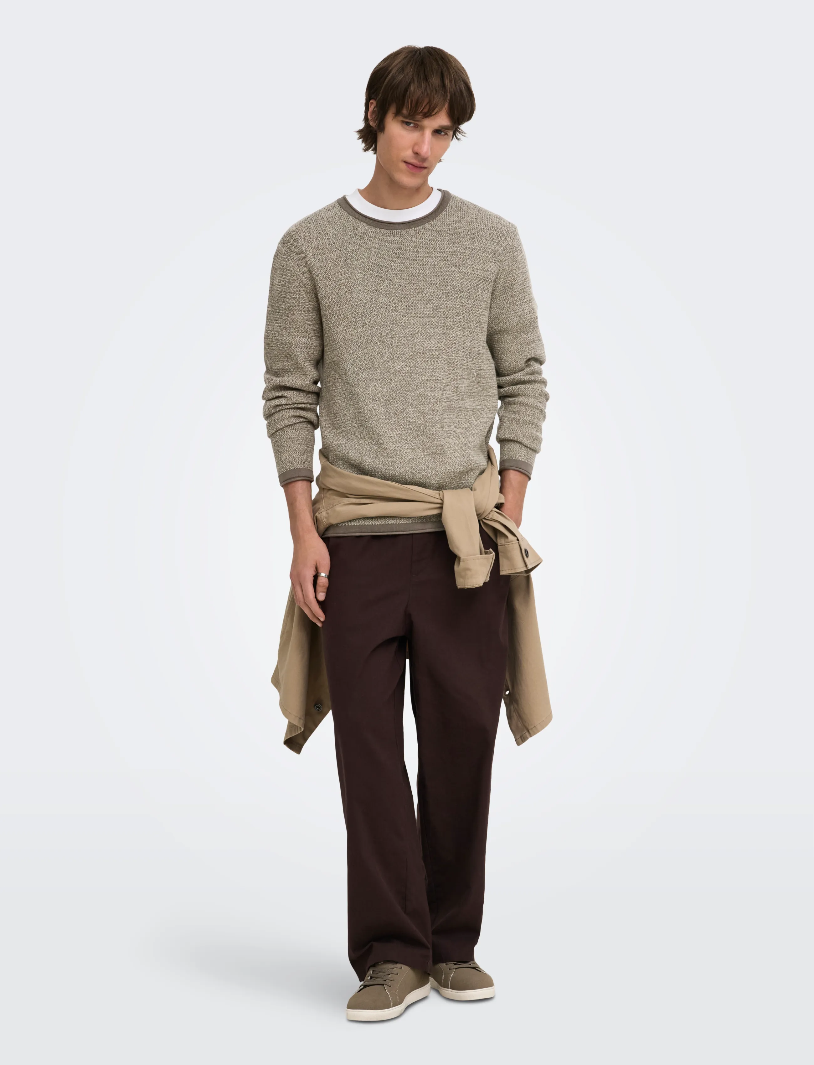 ONLY & SONS - ONSERIC REG 12 STRUC CREW KNIT NOOS - falcon - 4