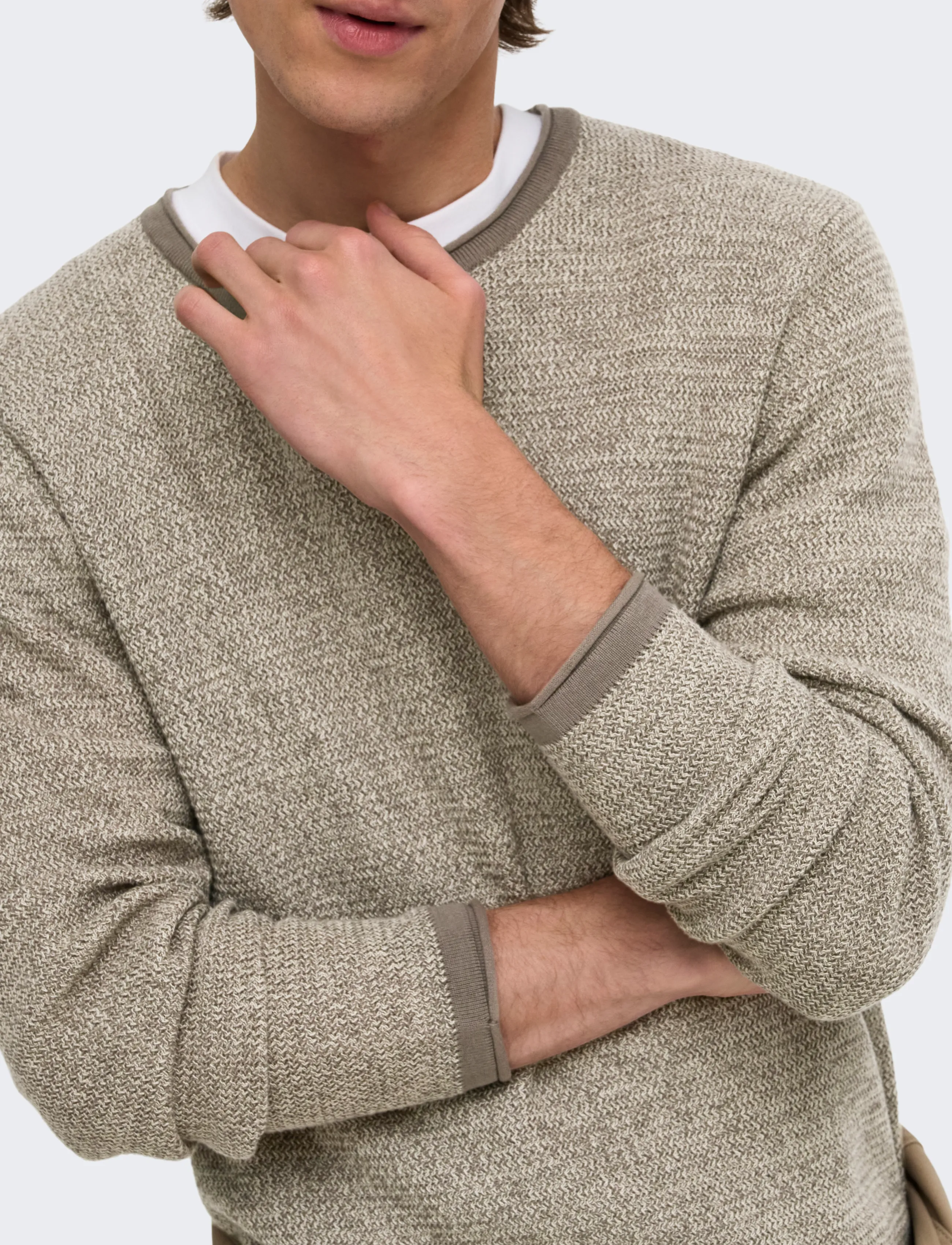 ONLY & SONS - ONSERIC REG 12 STRUC CREW KNIT NOOS - falcon - 5