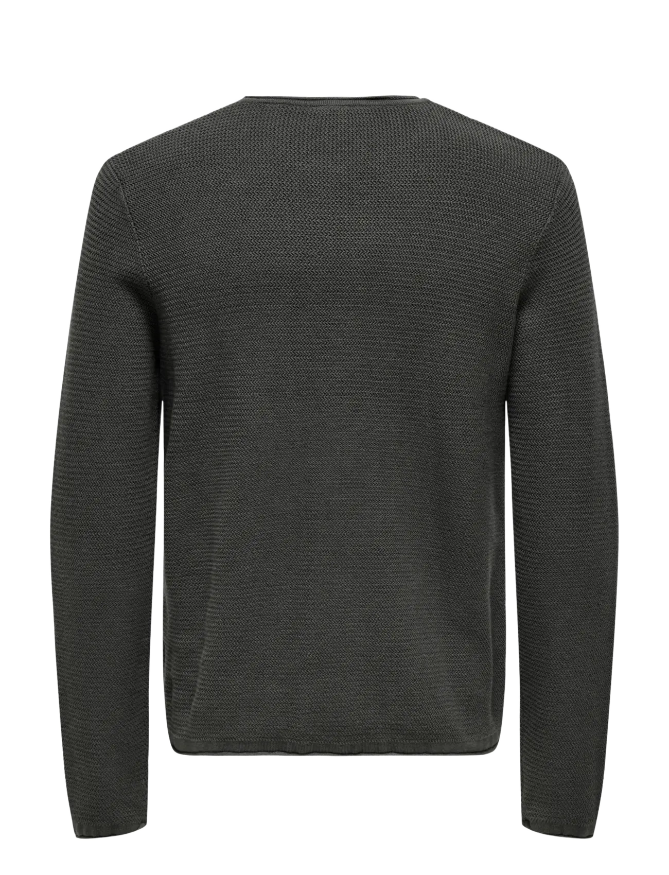 ONLY & SONS - ONSERIC REG 12 STRUC CREW KNIT NOOS - grey pinstripe - 2
