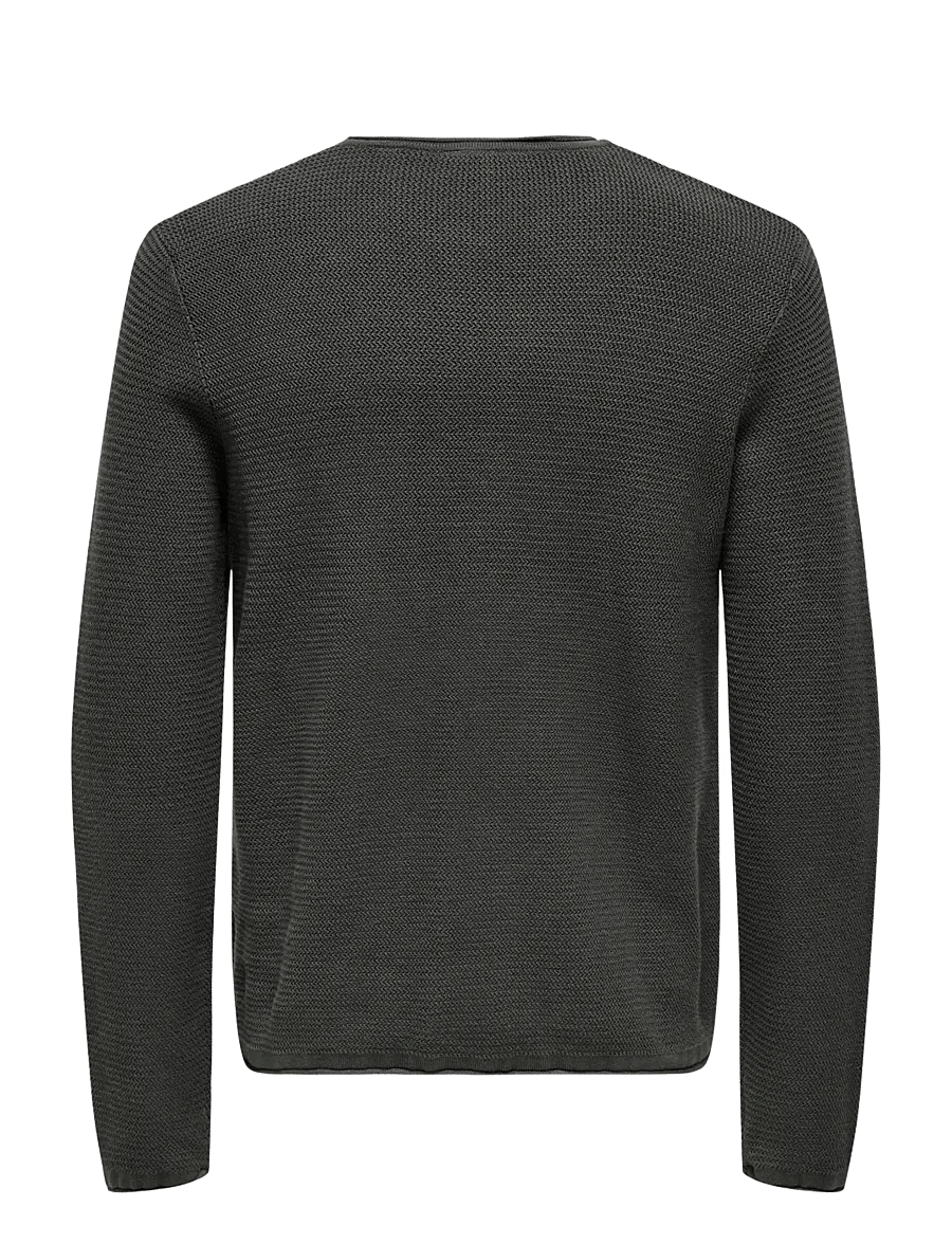 ONLY & SONS - ONSERIC REG 12 STRUC CREW KNIT NOOS - grey pinstripe - 2