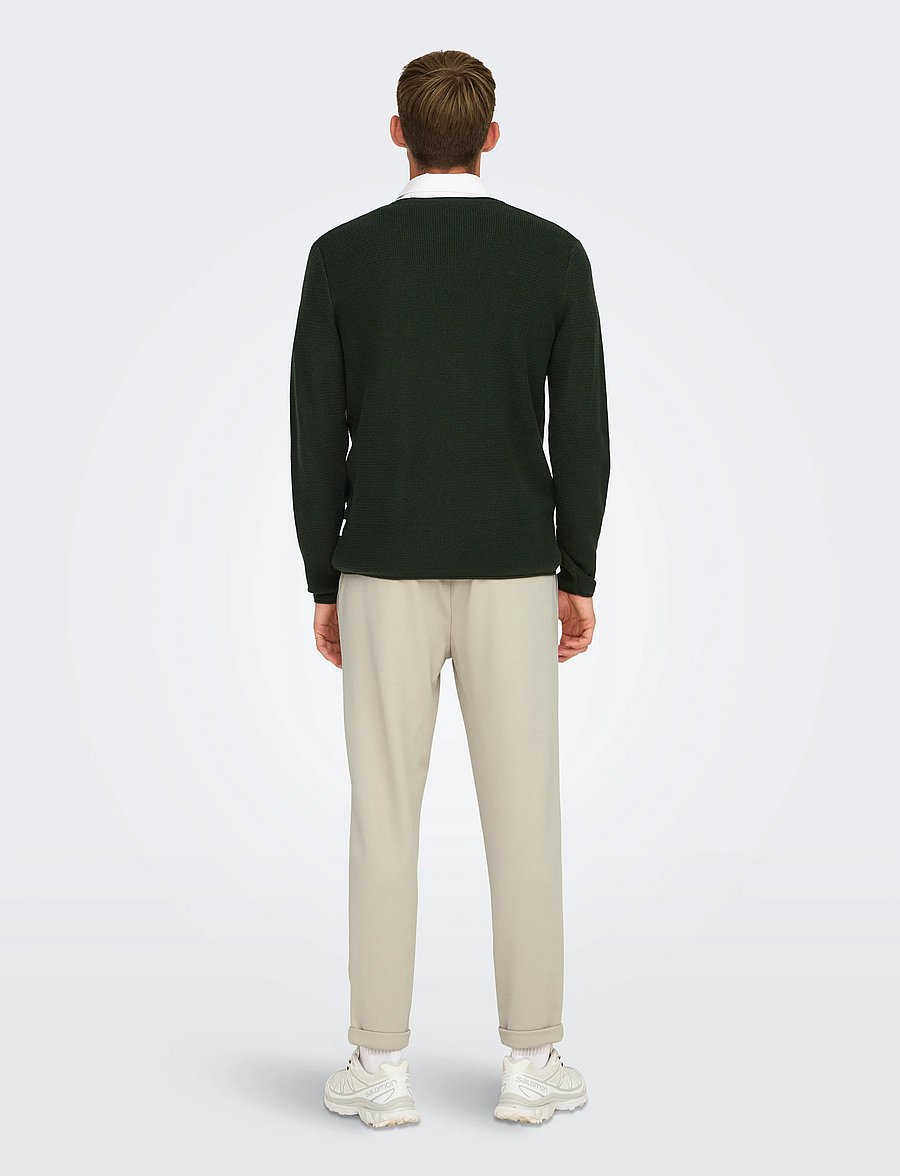 ONLY & SONS - ONSERIC REG 12 STRUC CREW KNIT NOOS - Ümara kaelusega - rosin - 3