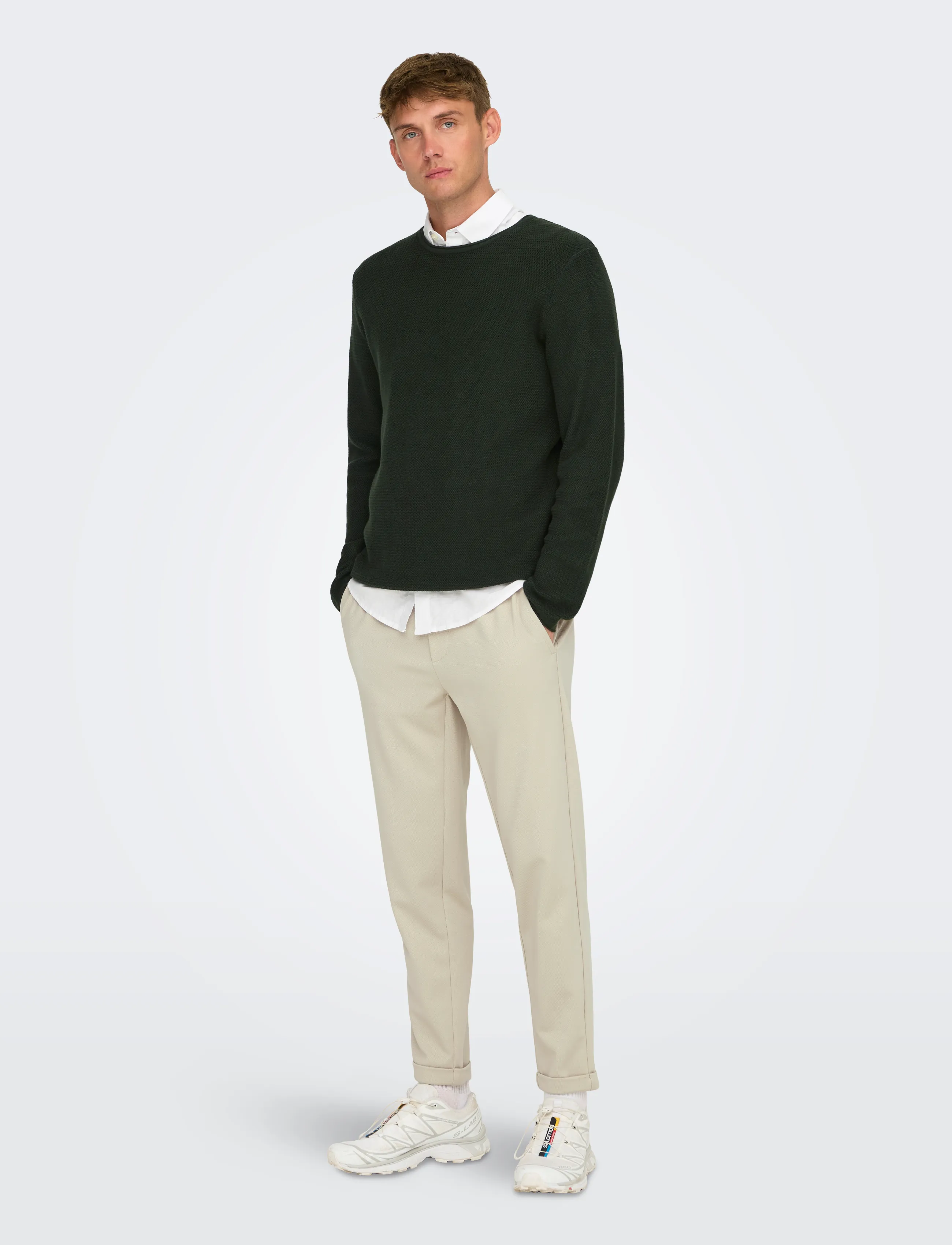 ONLY & SONS - ONSERIC REG 12 STRUC CREW KNIT NOOS - rosin - 4
